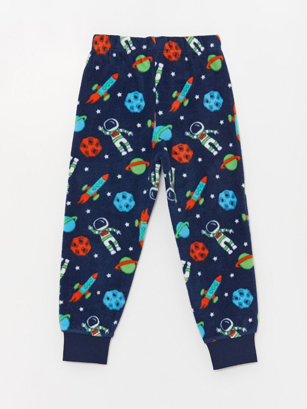 LCW Kids Gri Bisiklet Yaka Baskılı Uzun Kollu Polar Erkek Çocuk Pijama Takımı - 7