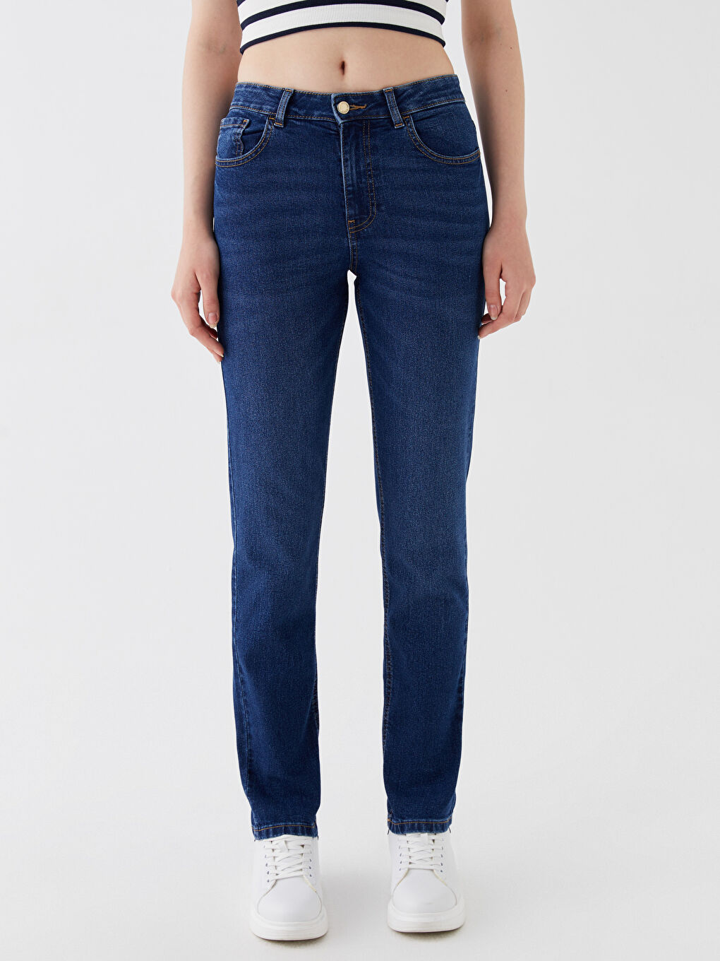 High Waisted Straight Fit Women's Jeans -W38544Z8-507