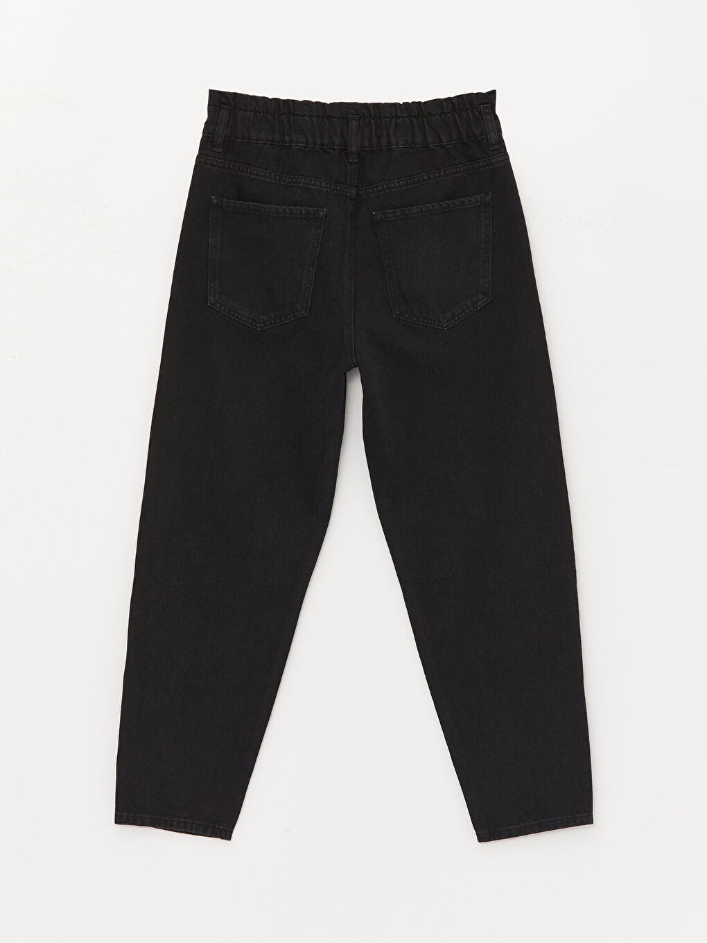 Siyah Yüksek Bel Slouchy Kadın Jean Pantolon-6