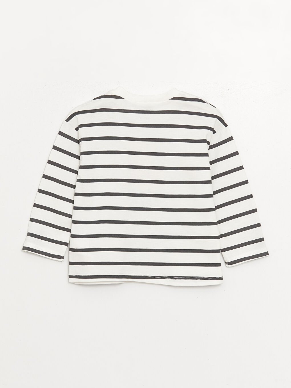 Ekru Bisiklet Yaka Uzun Kollu Baskılı Erkek Bebek Tişört ve Pantolon 2'li Takım-2