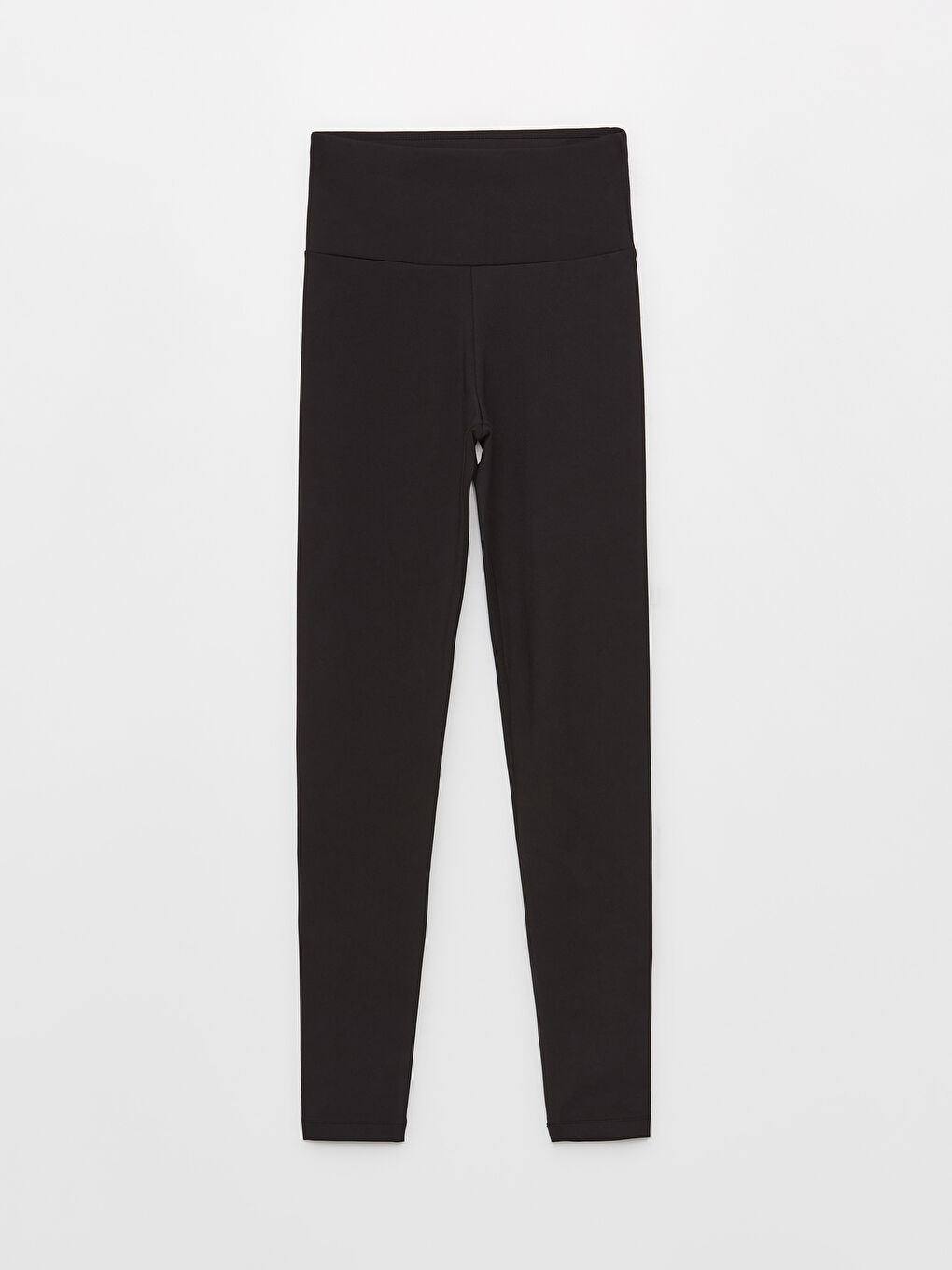 Elastic Waist Straight Interlock Women's Sports Leggings-5