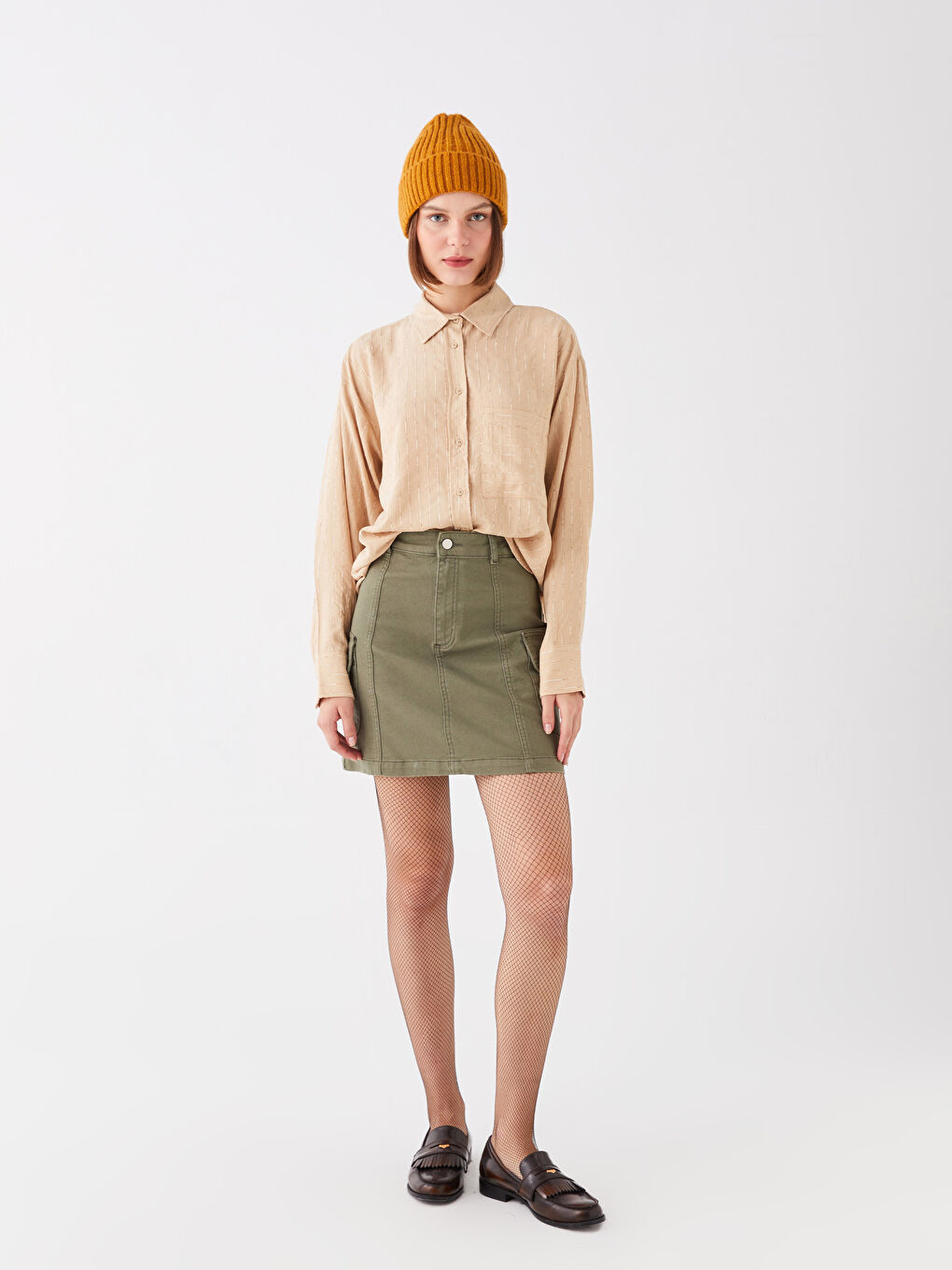 Kahverengi Kadın Triko Bere-2