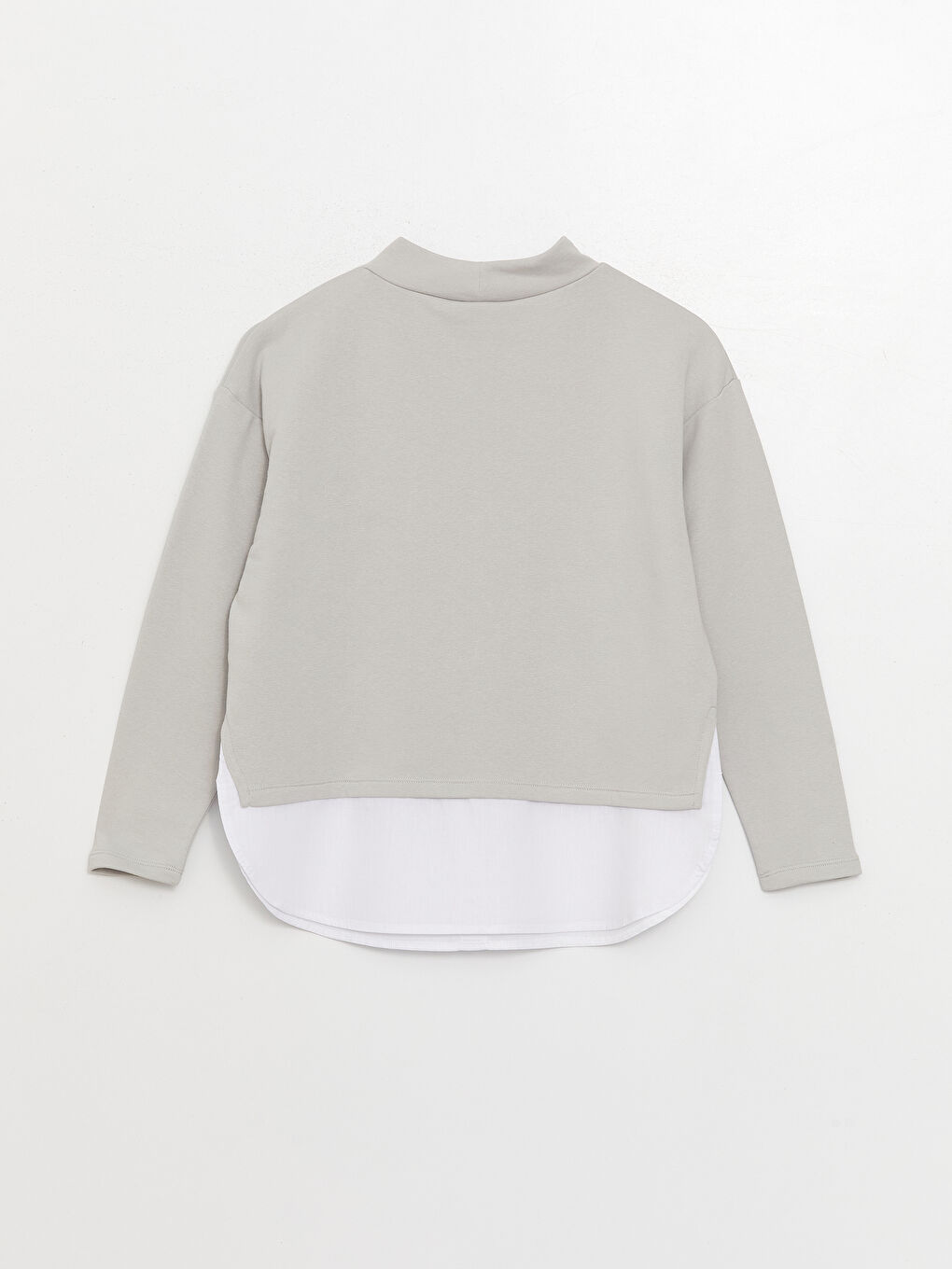 Әйелдерге арналған биік жағалы стандартты пішім ұзын жең свитшот-7