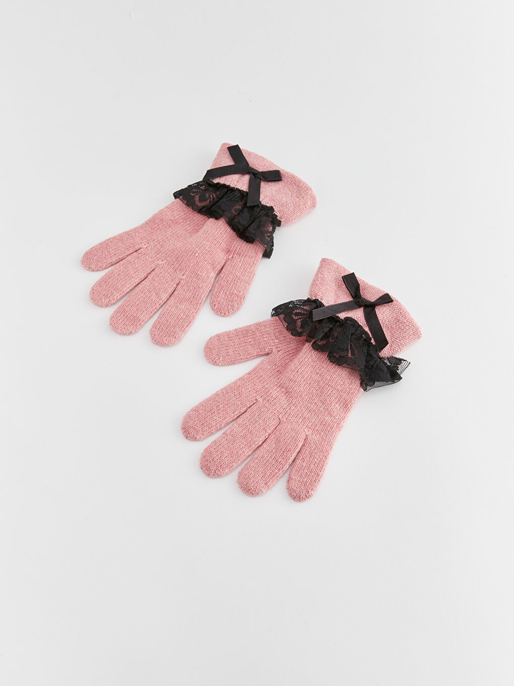 Pembe Tül Detaylı Kadın Eldiven