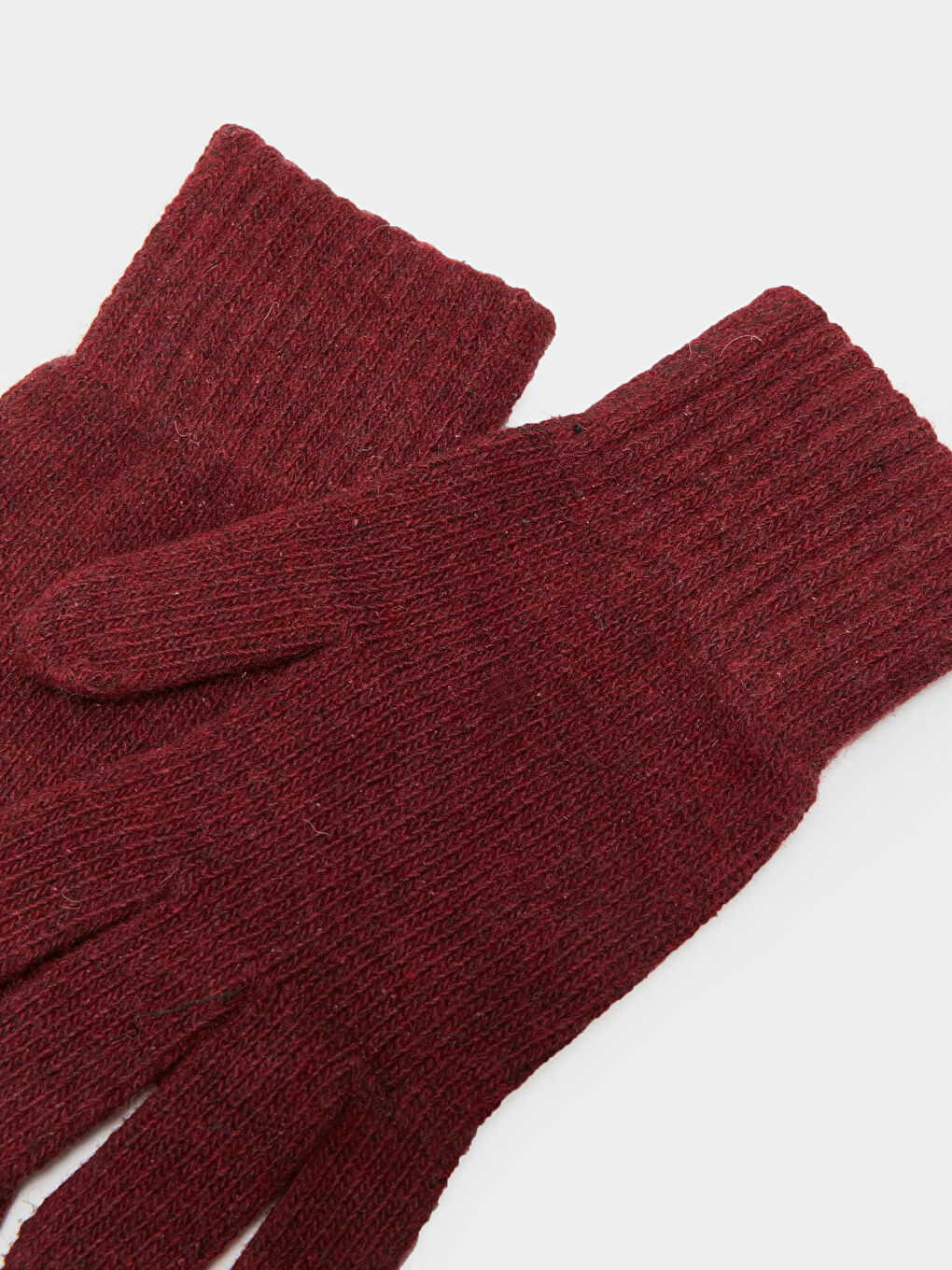 Bordo Kadın Triko Eldiven-1