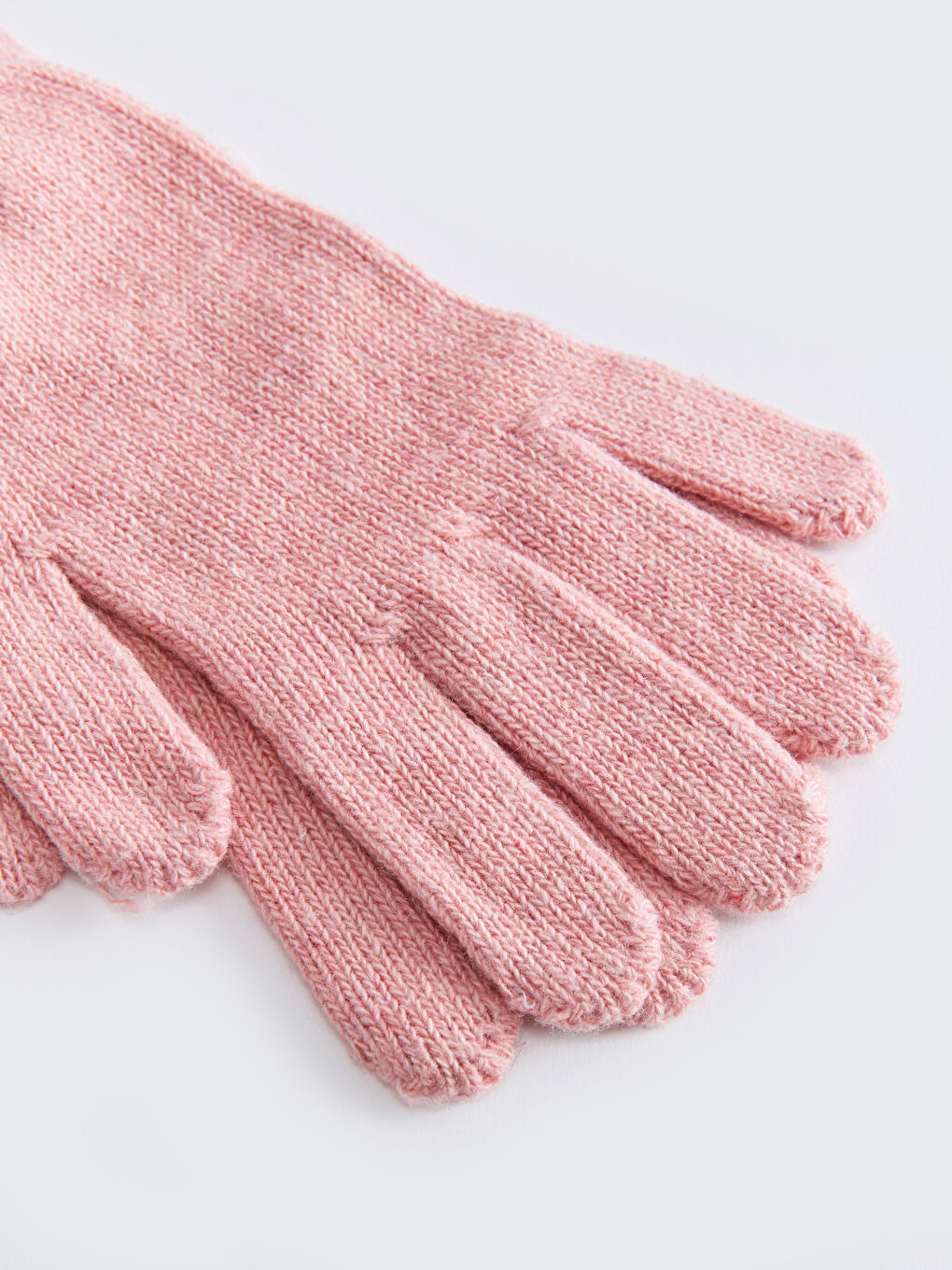 Pembe Kadın Triko Eldiven-1