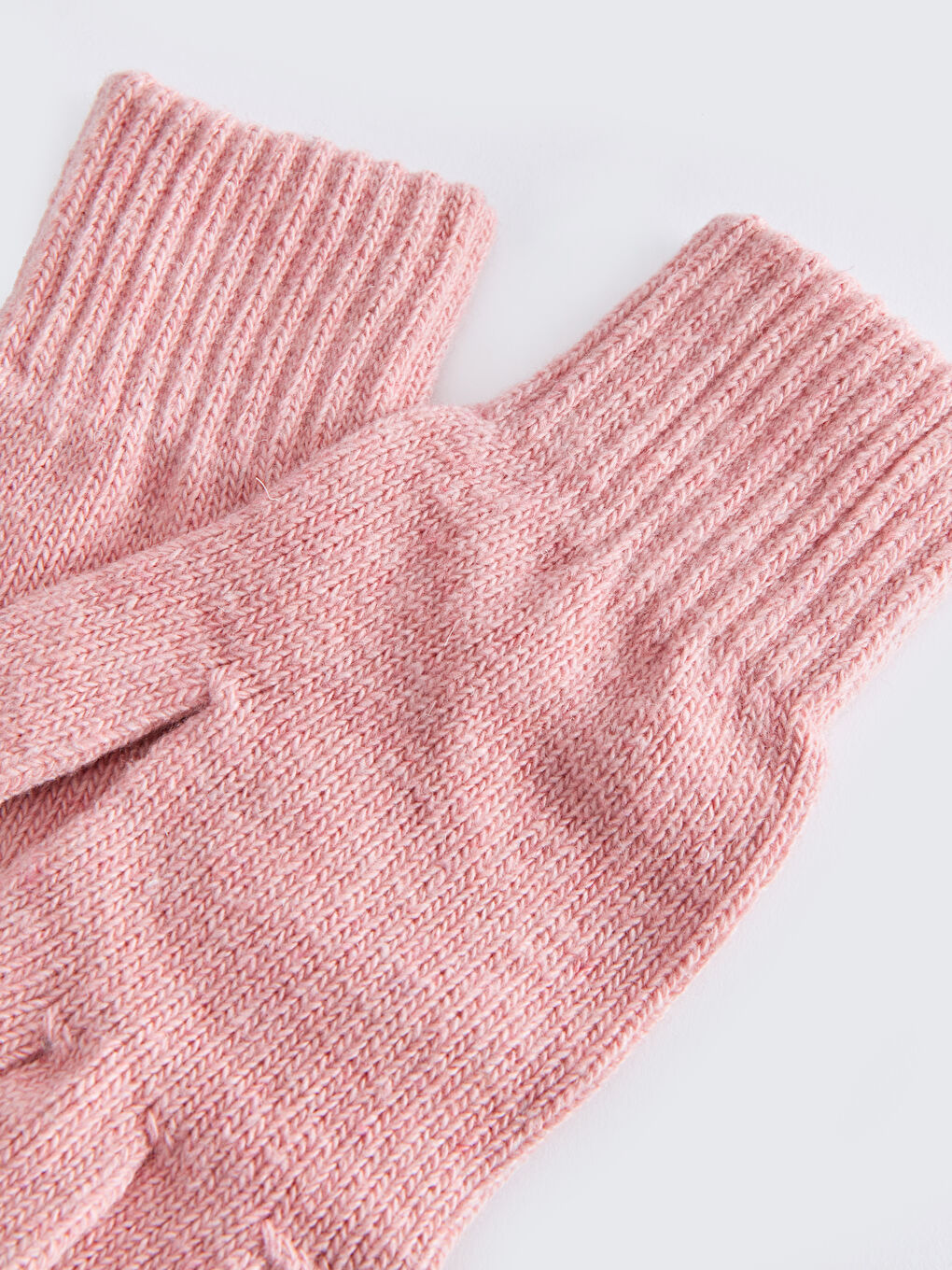 Pembe Kadın Triko Eldiven-2