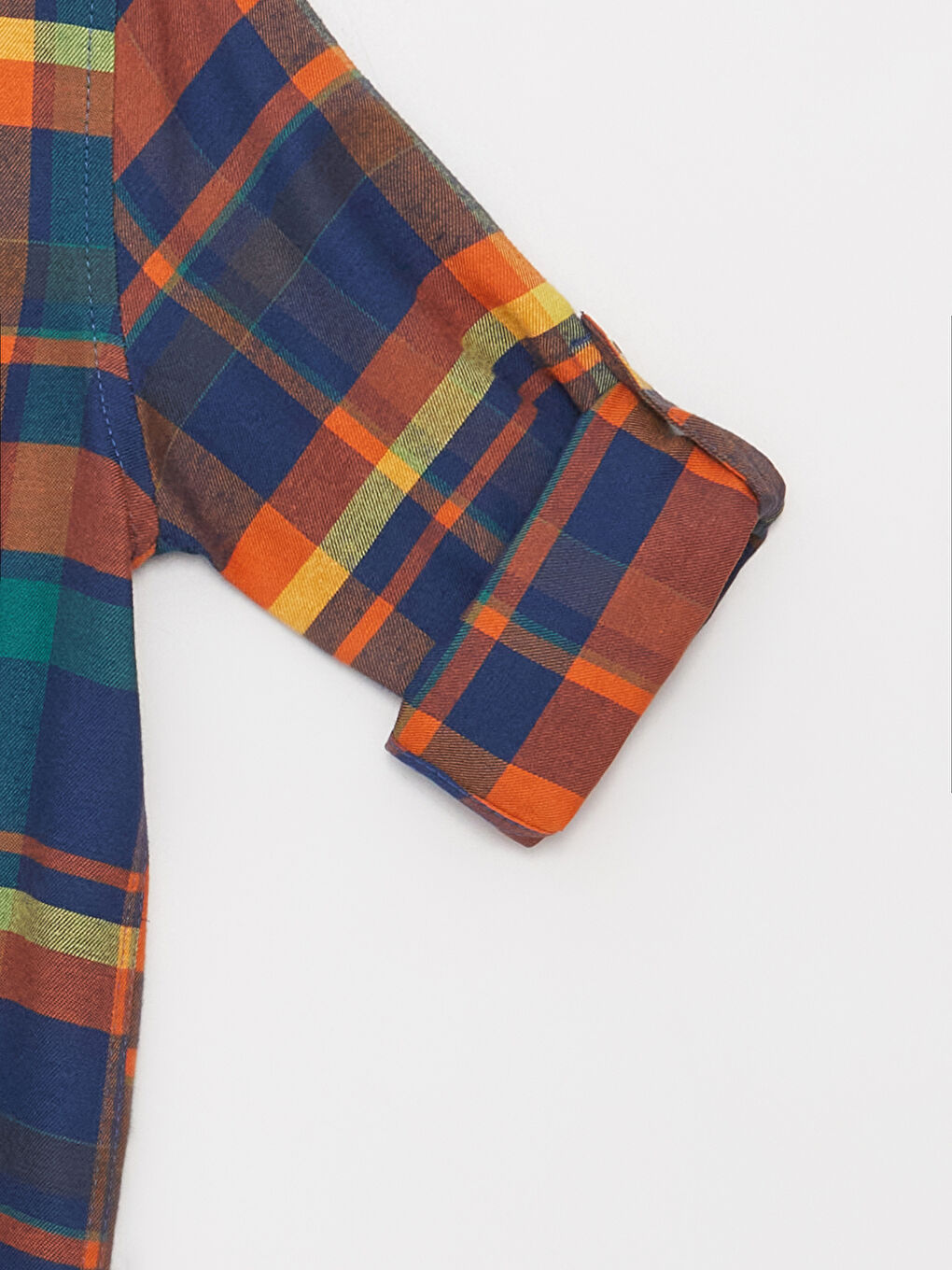 Turuncu Ekose Erkek Çocuk Oduncu Gömlek-2