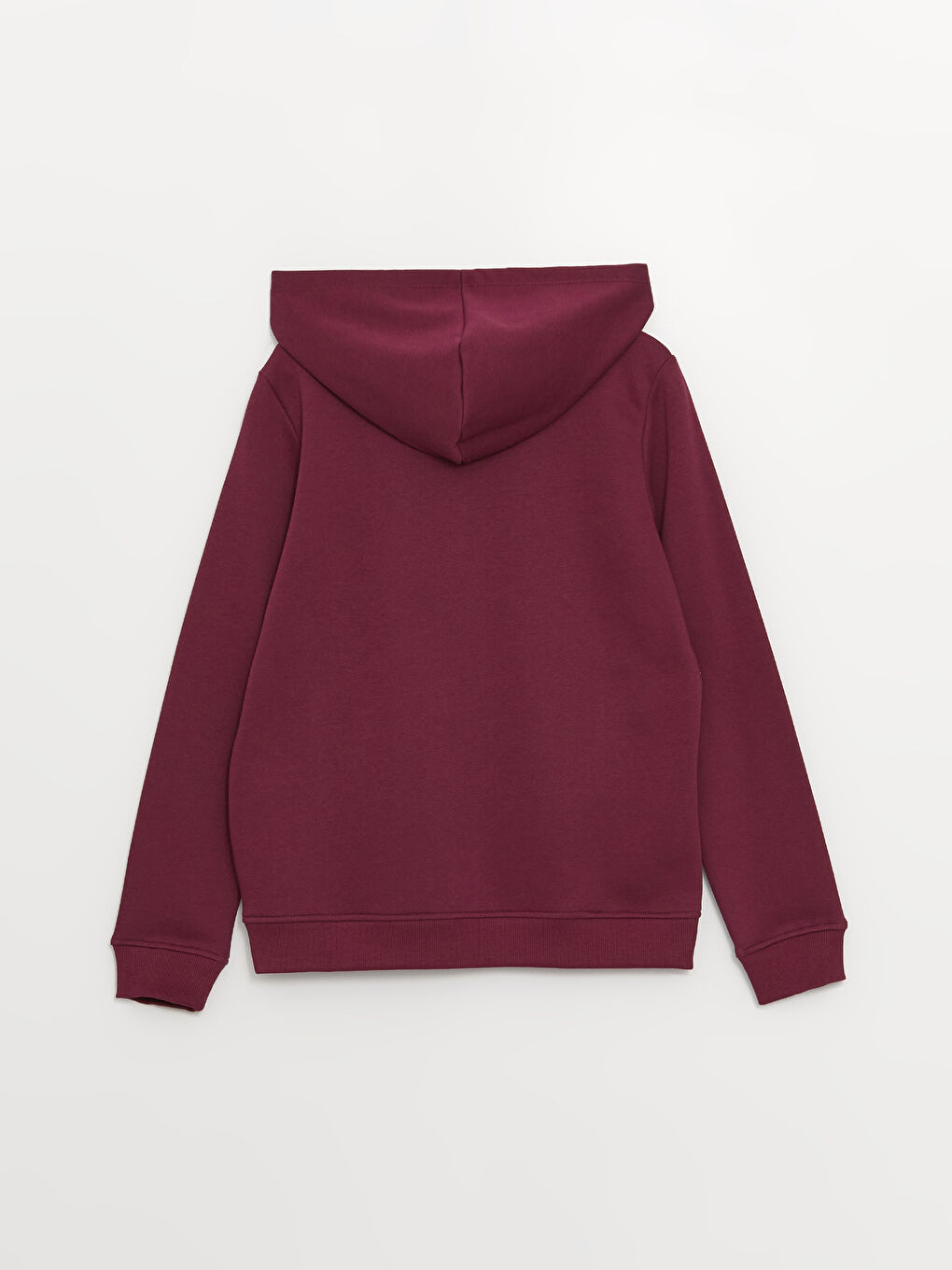 Mürdüm Kapüşonlu Düz Uzun Kollu Kadın Spor Hırka-6