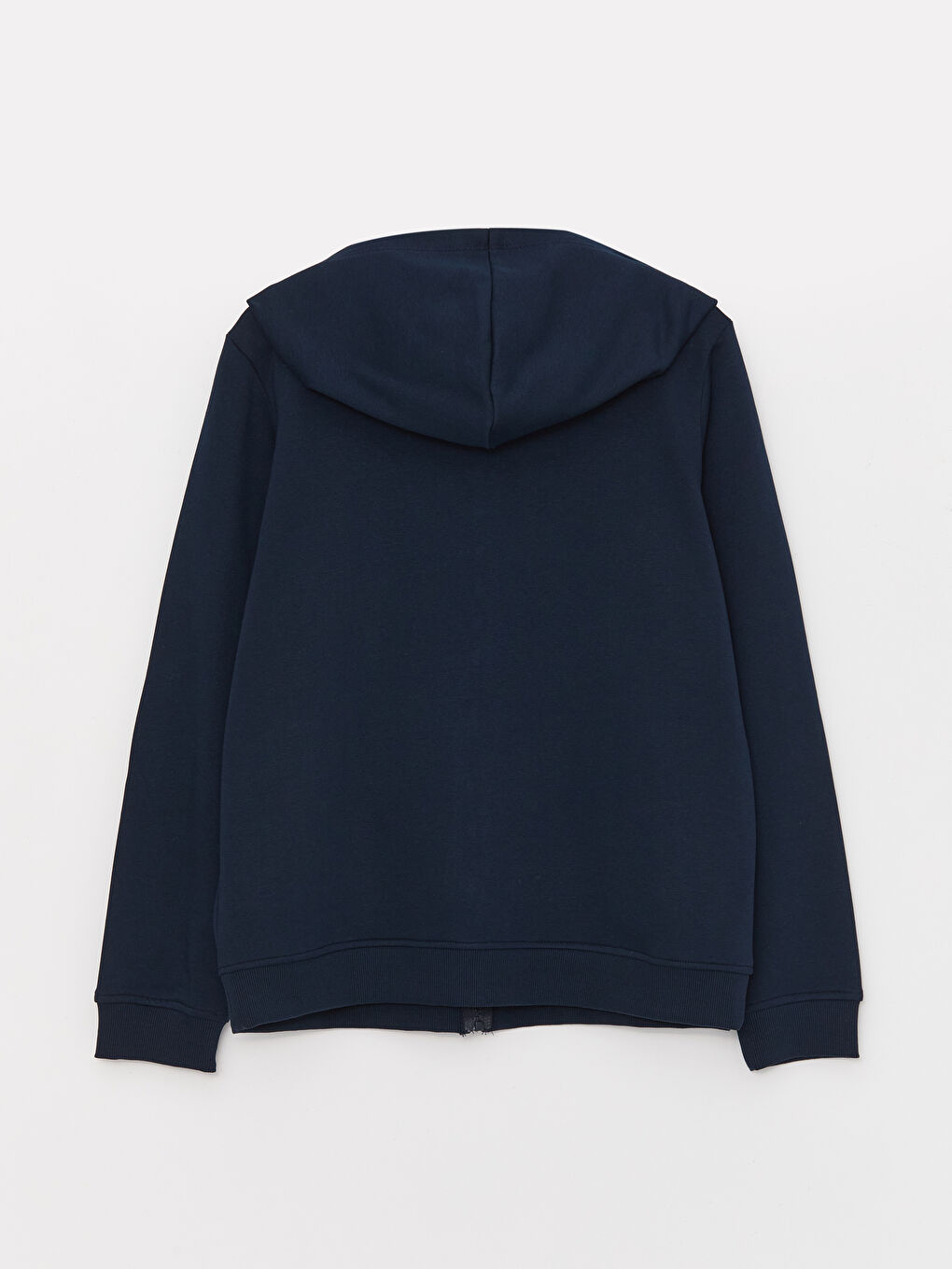 Lacivert Kapüşonlu Düz Uzun Kollu Kadın Spor Hırka-6