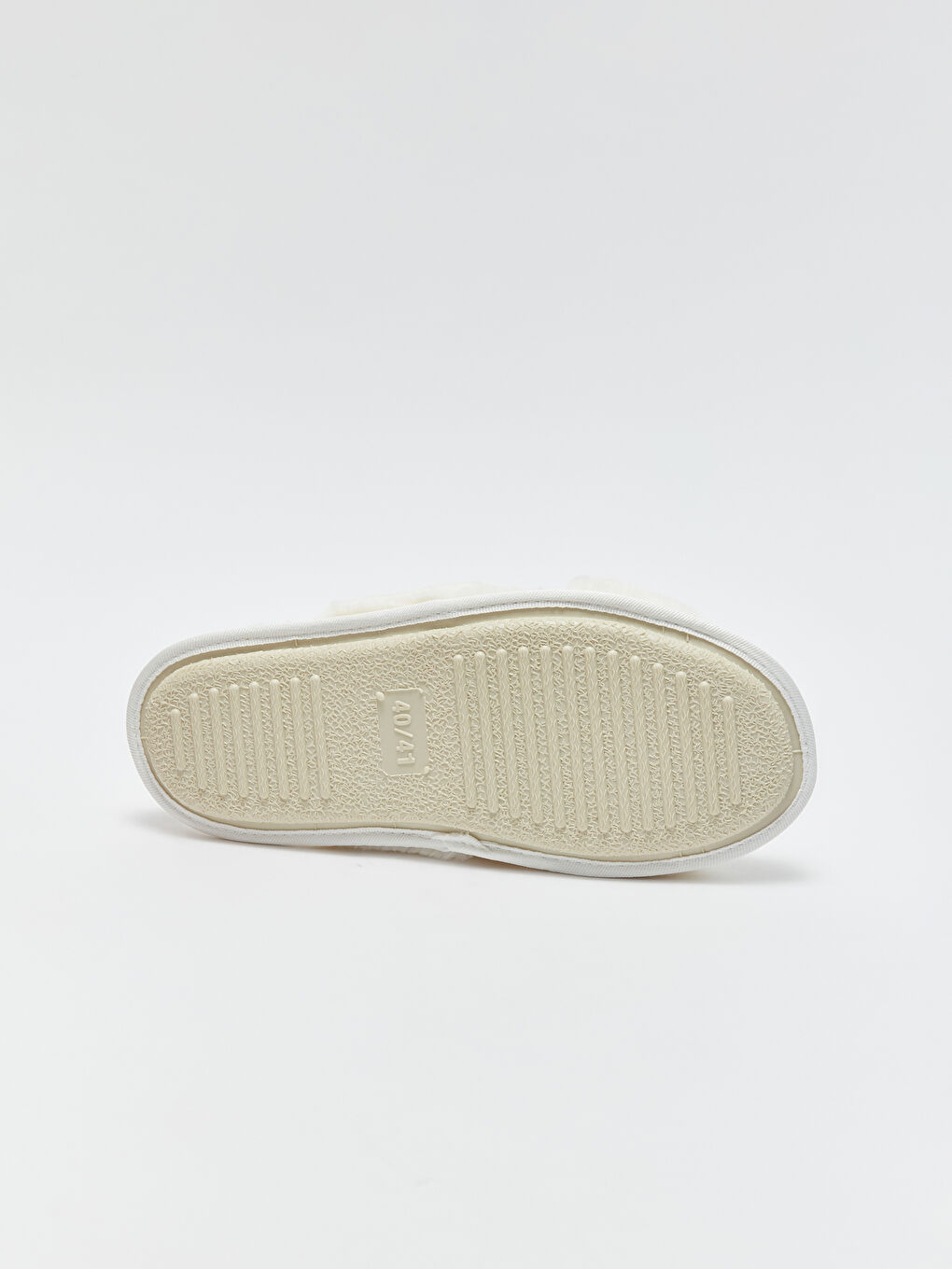 Ekru Kadın Peluş Ev Terliği-3