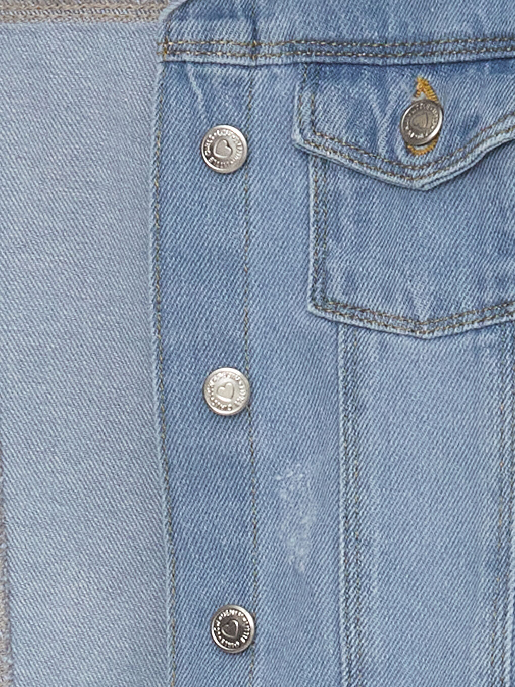 Basic Shirt Collar Baby Girl Jean Jacket-2