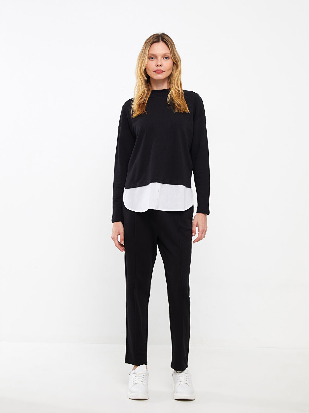 Pantaloni de trening simpli cu talie elastică pentru Femei-1