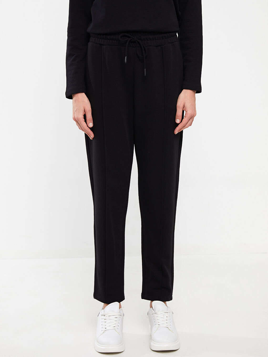 Pantaloni de trening simpli cu talie elastică pentru Femei-3