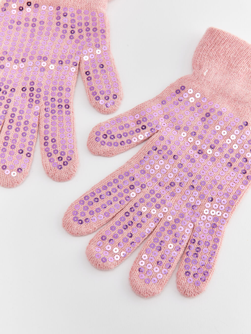 Pembe Baskılı Kadın Eldiven-1