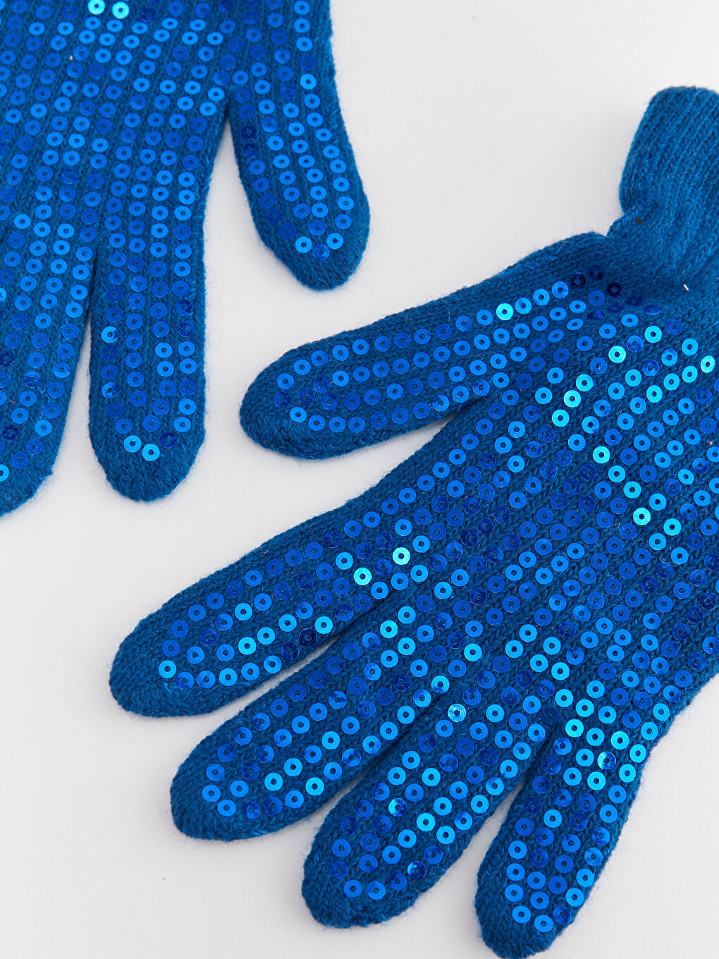 Mavi Baskılı Kadın Eldiven-1
