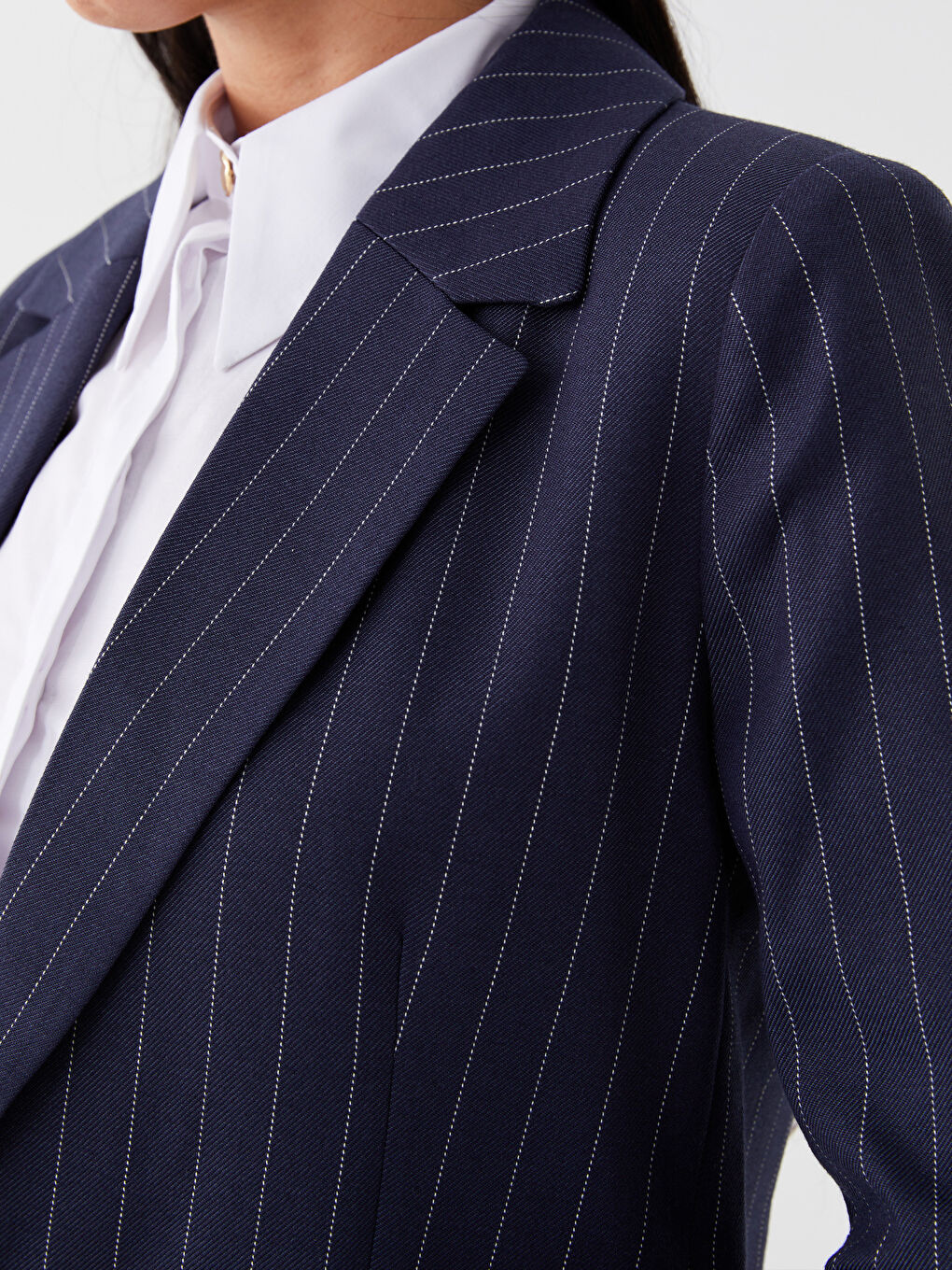 Striped Long Sleeve Women's Blazer Jacket-3