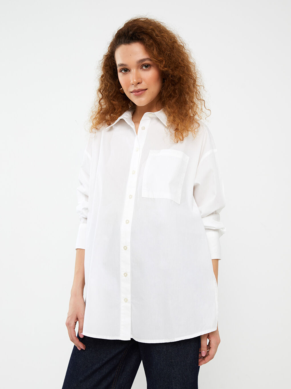 Oversize Poplin Women's Shirt-1