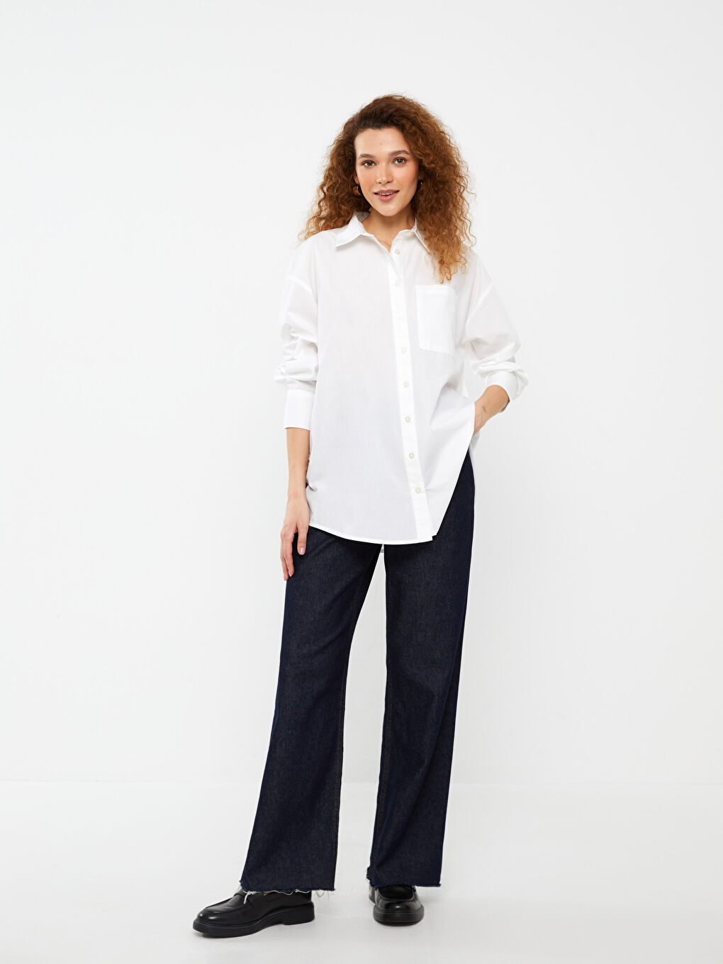 Oversize Poplin Women's Shirt-2