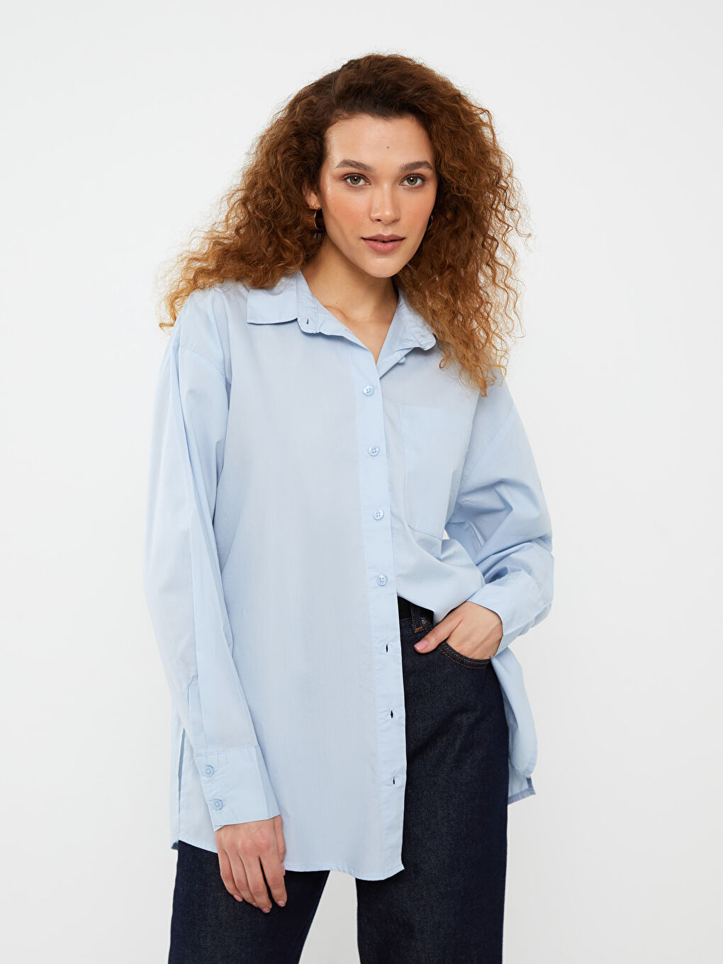LCWAIKIKI Classic Oversize Popeline-Hemd für Damen -W38676Z8-SXZ