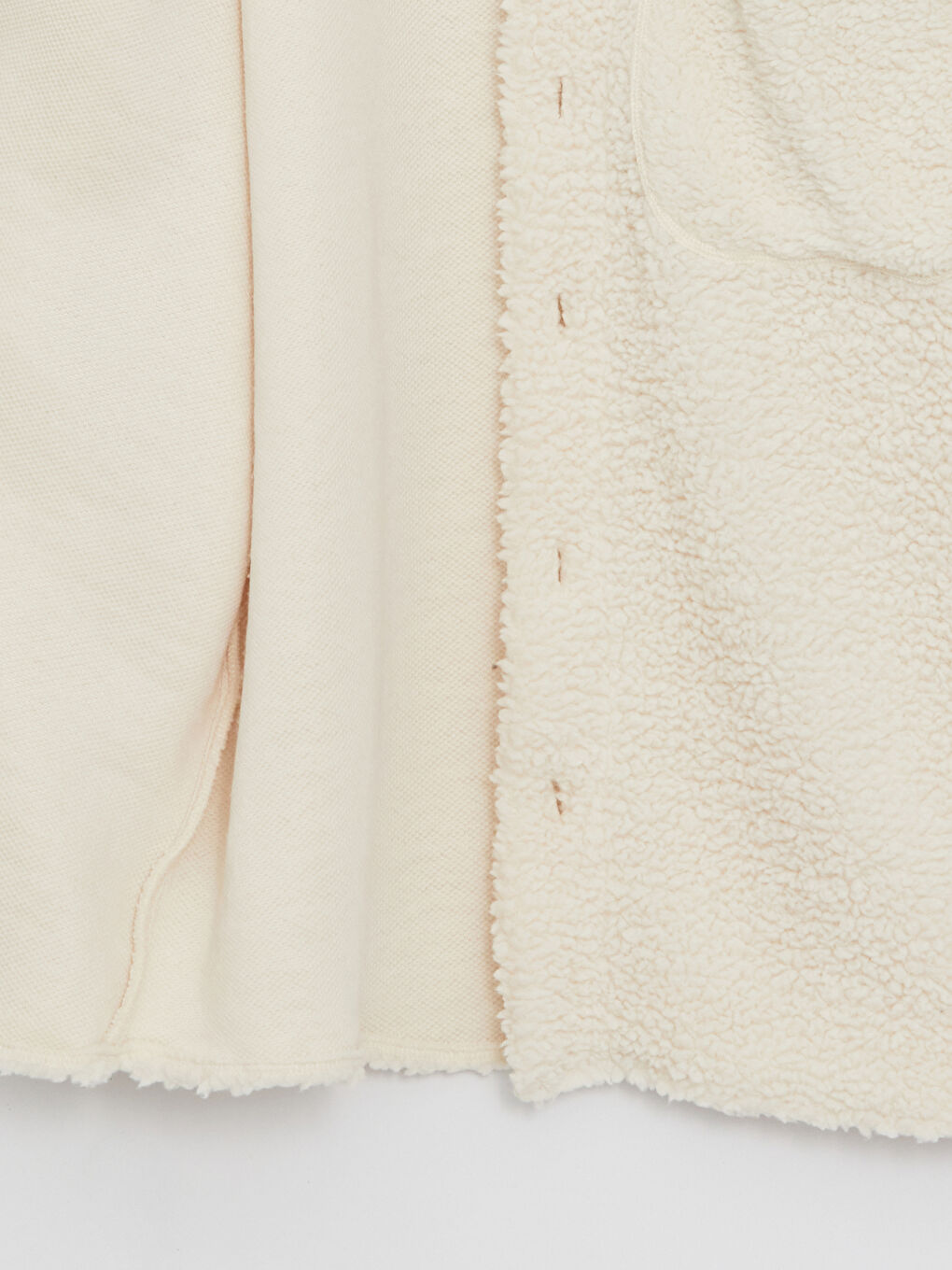 Ekru Rahat Kalıp Uzun Kollu Pelüş Erkek Gömlek-6