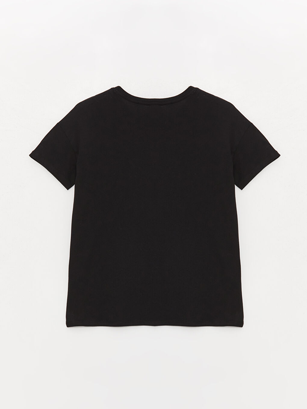 Siyah Bisiklet Yaka Baskılı Kısa Kollu Kadın Pijama Takımı-6