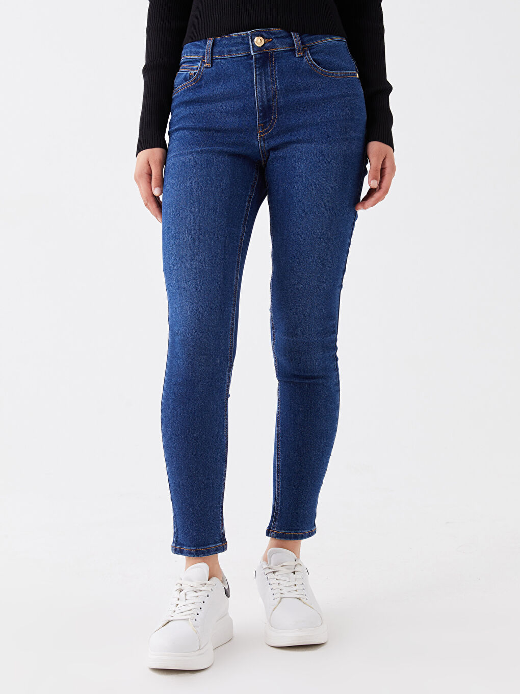 İndigo Yüksek Bel Push Up Kadın Jean Pantolon-3