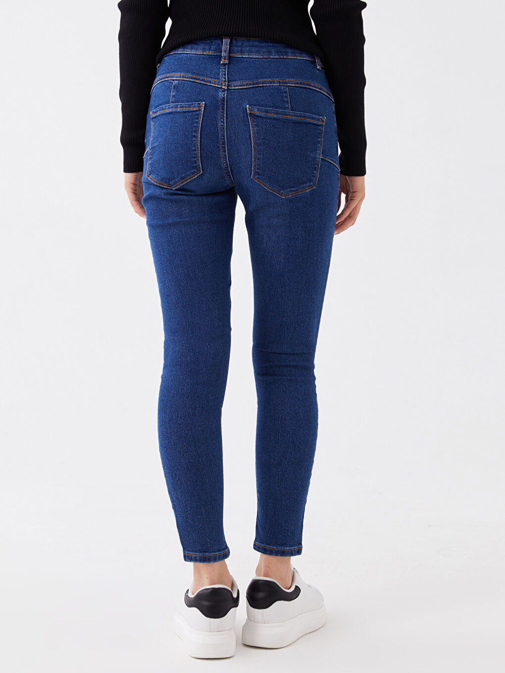 İndigo Yüksek Bel Push Up Kadın Jean Pantolon-4