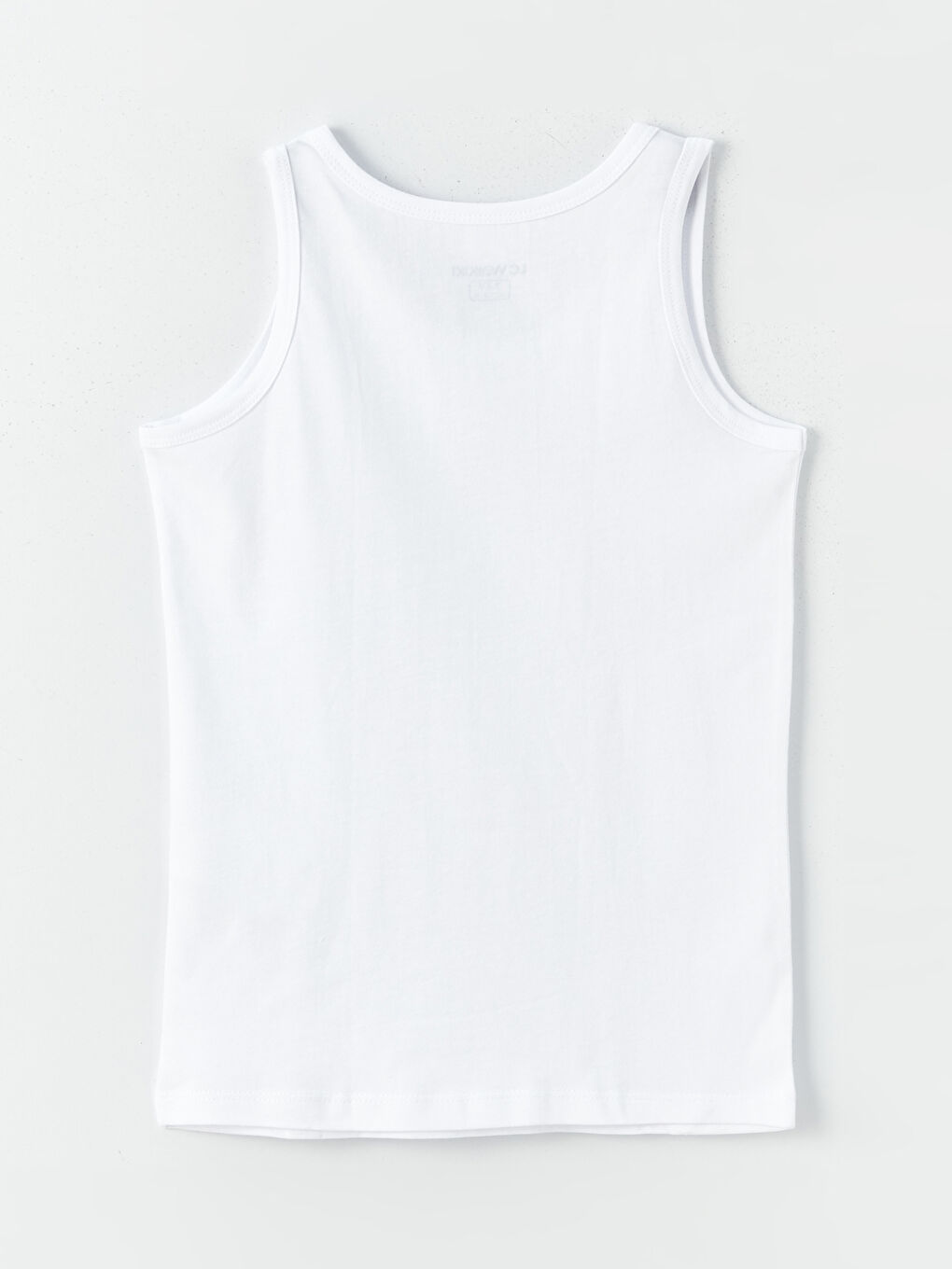 Beyaz Bisiklet Yaka Baskılı Erkek Çocuk Atlet 2'li-2