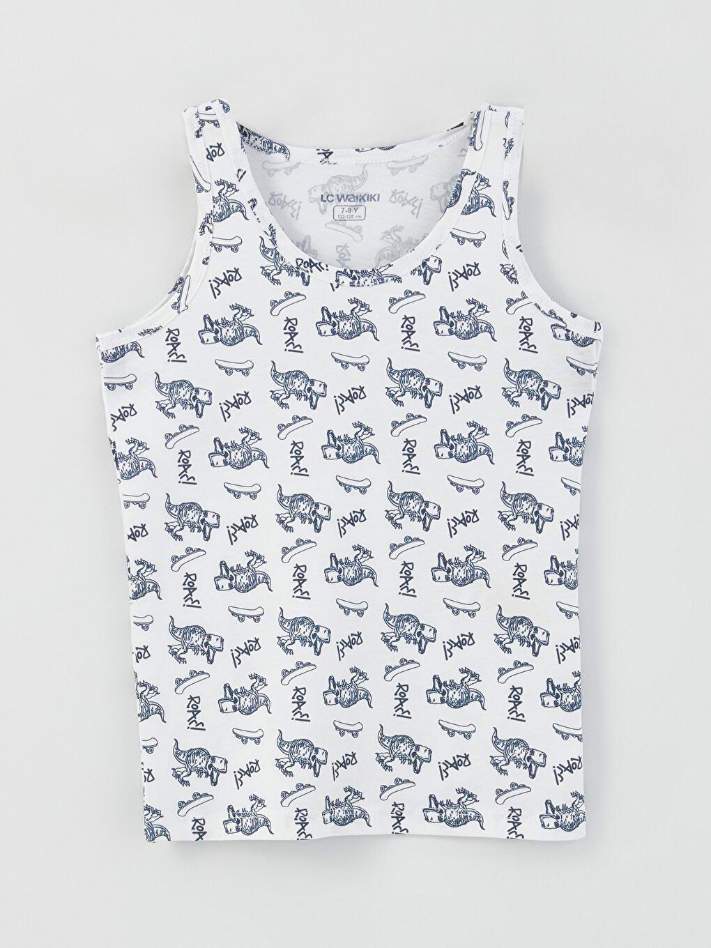 Beyaz Bisiklet Yaka Erkek Çocuk Atlet 2'li-1