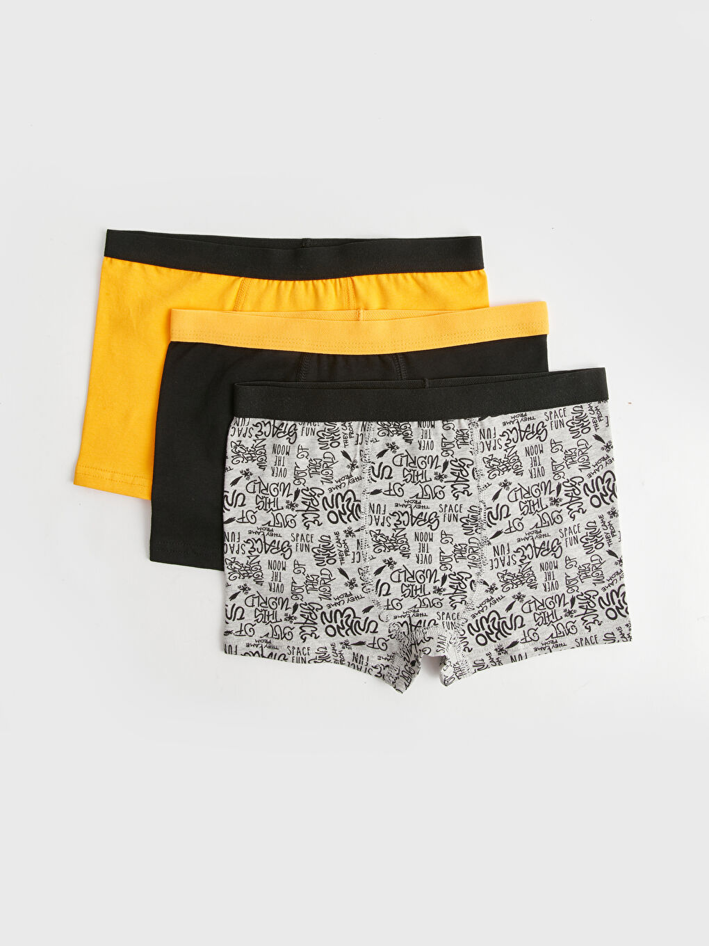 Gri Baskılı Erkek Çocuk Boxer 3'lü