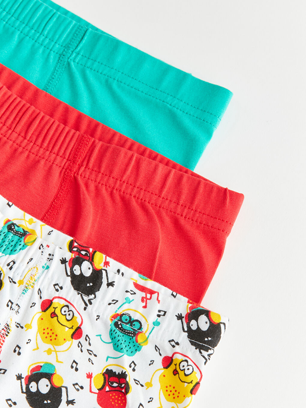 Beyaz Baskılı Pamuklu Erkek Çocuk Boxer 3'lü-2