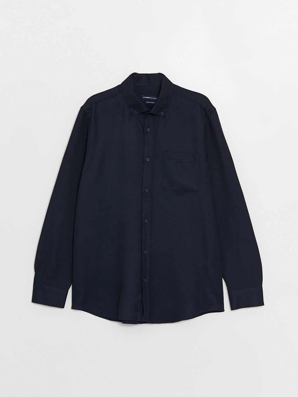 Regular Fit Long Sleeve Dobby Fabric Men's Shirt-5