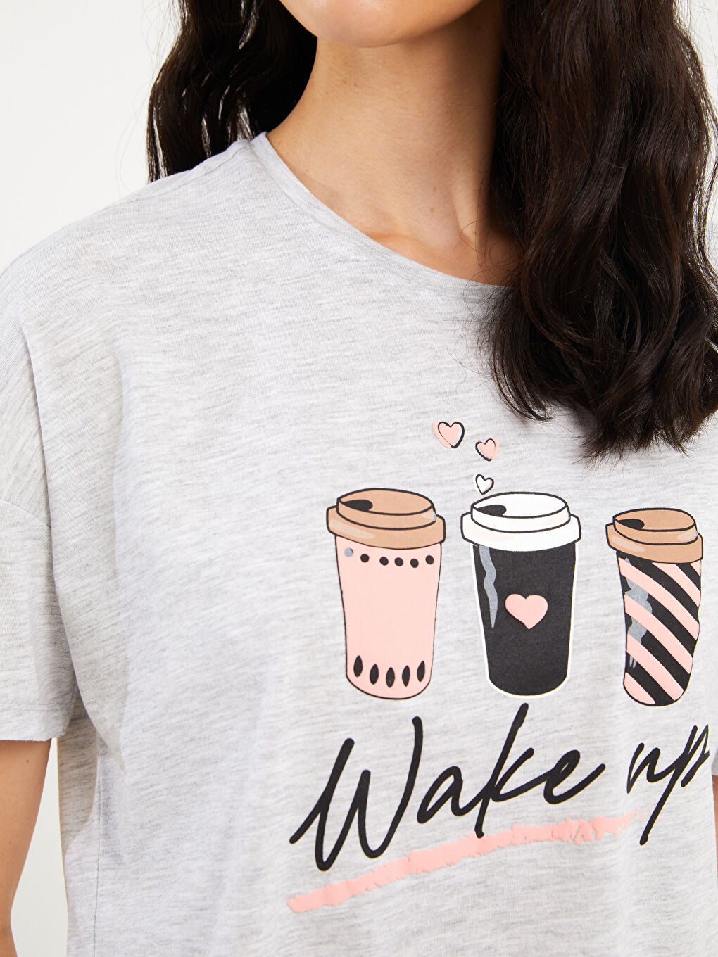 Crew Neck Printed Short Sleeve Women's Short Pyjamas Set-3