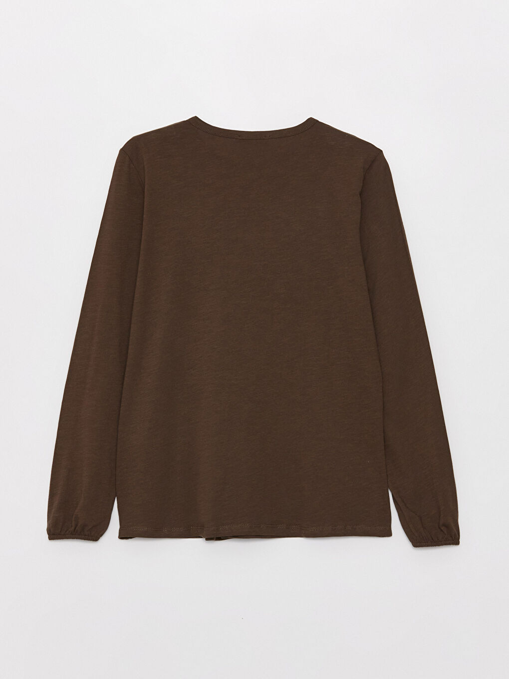 Haki Bisiklet Yaka Nakışlı Uzun Kollu Kadın Bluz-1