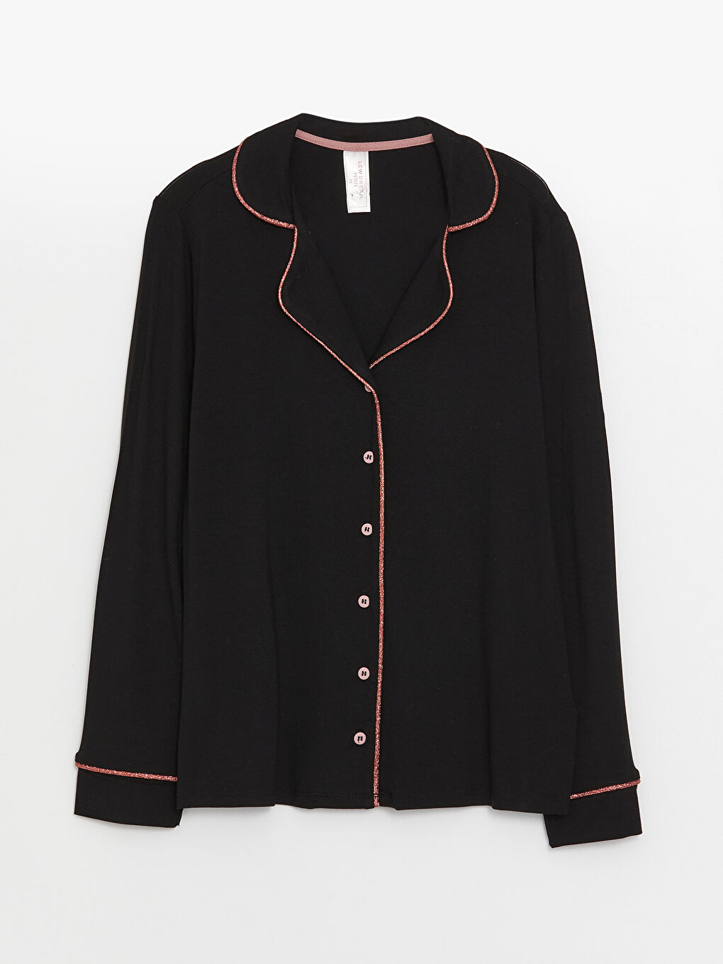 طقم بيجاما للسيدات بياقة قميص سادة بأكمام طويلة Petite-8