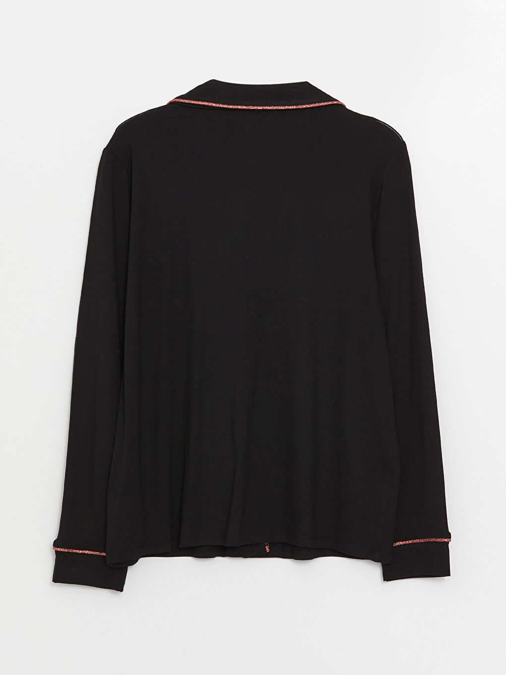 طقم بيجاما للسيدات بياقة قميص سادة بأكمام طويلة Petite-9