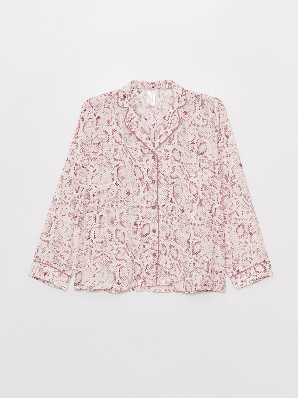 Ekru Petite Gömlek Yaka Desenli Uzun Kollu Kadın Pijama Takımı-7