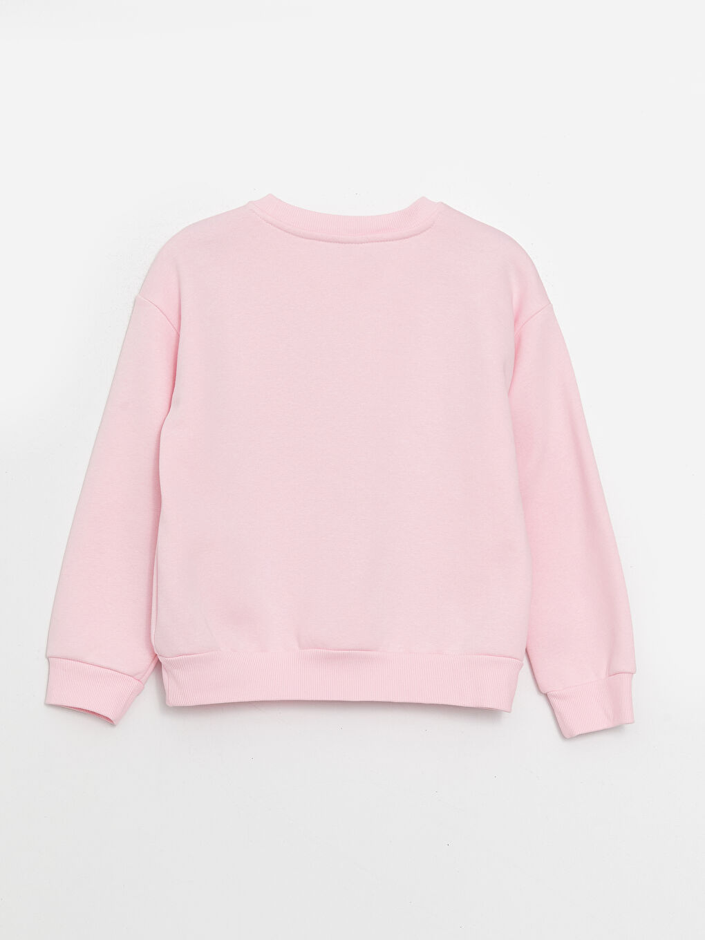 LCW Kids Pembe Bisiklet Yaka Baskılı Uzun Kollu Kız Çocuk Sweatshirt - 1