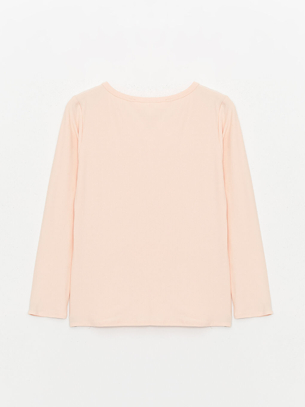 Ekru Bisiklet Yaka Düz Uzun Kollu Kadın Pijama Takımı-6