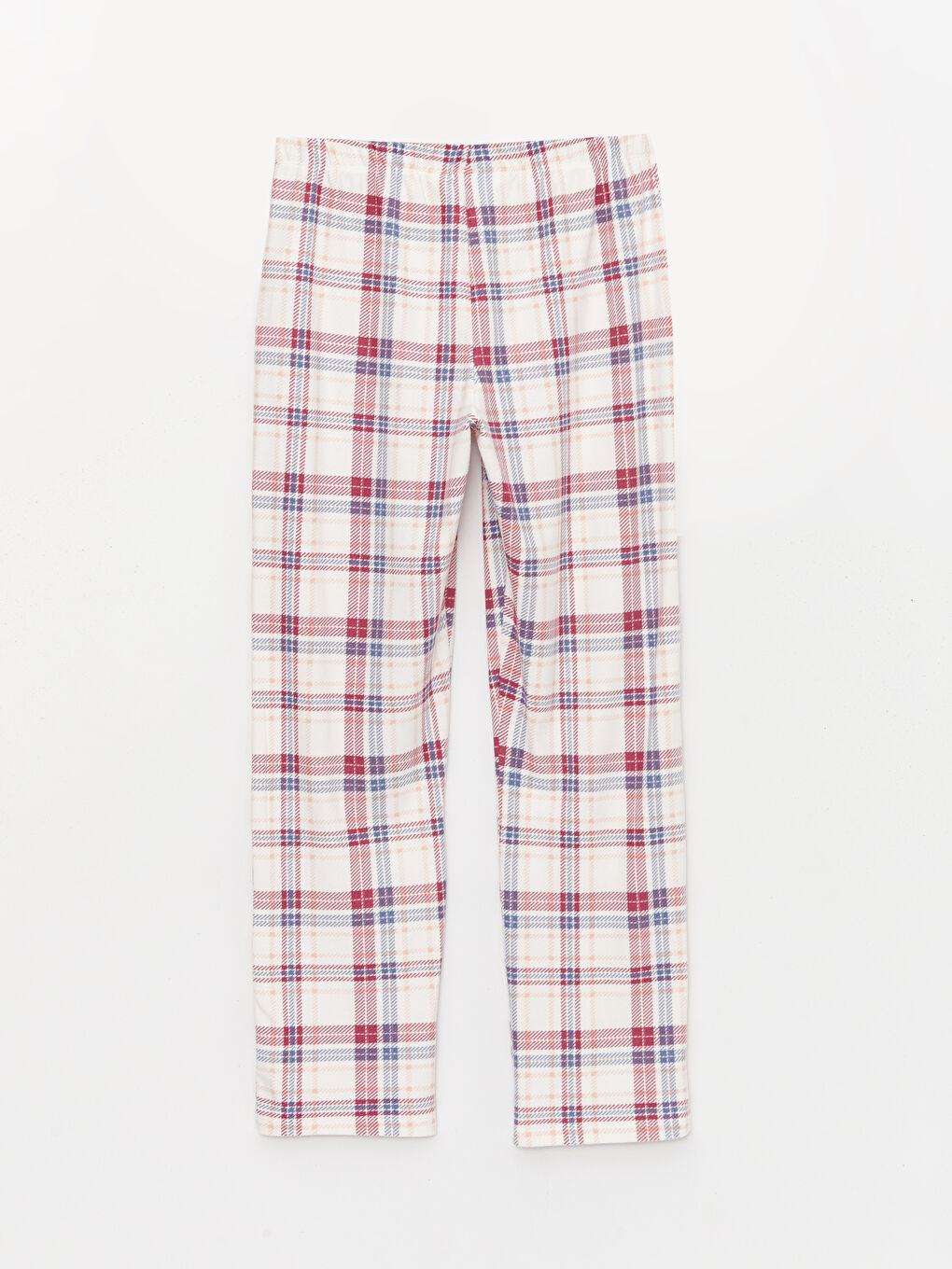 Ekru Bisiklet Yaka Düz Uzun Kollu Kadın Pijama Takımı-8