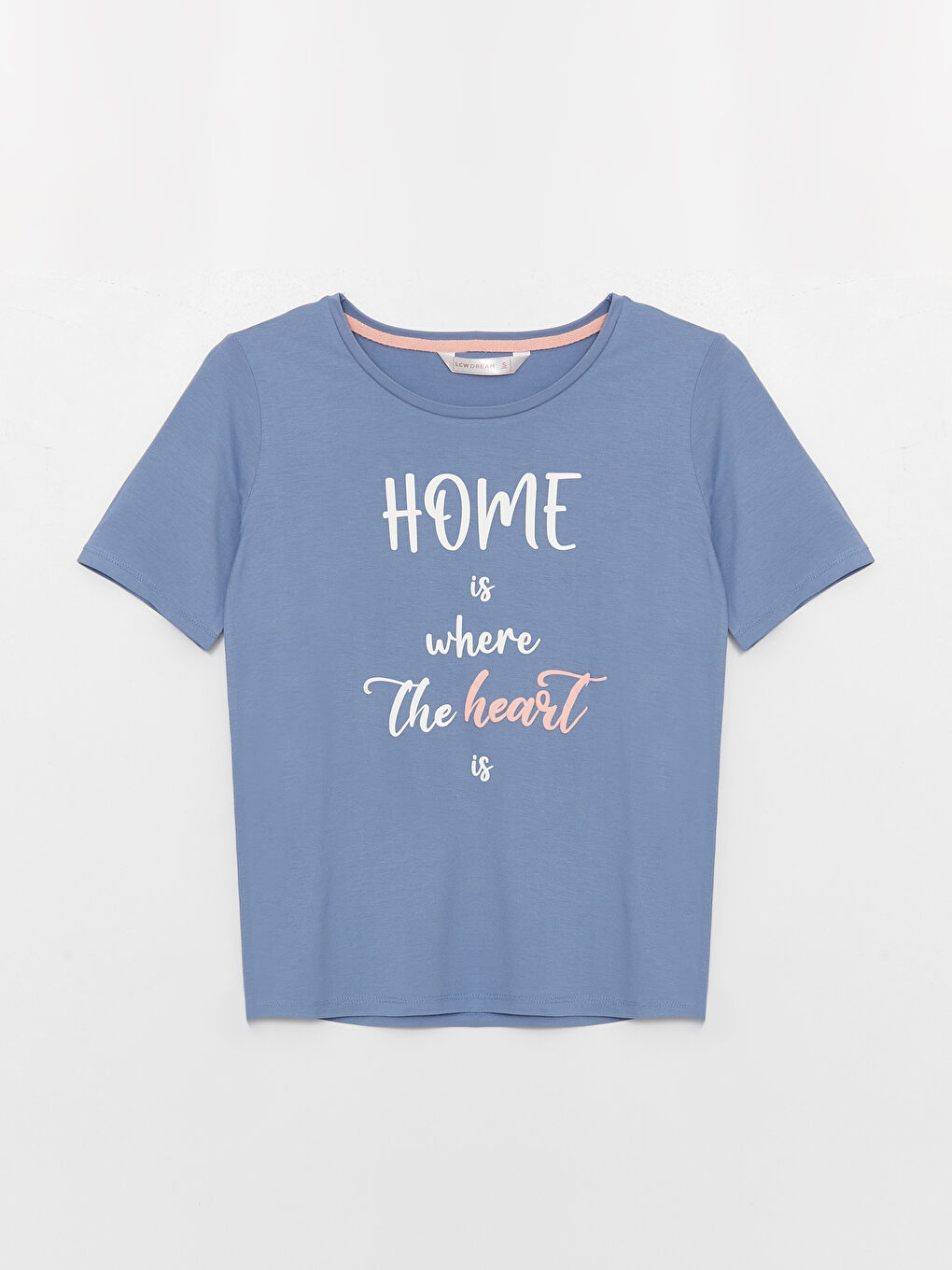 طقم بيجامة بياقة دائرية كم قصير مطبوع للسيدات-6