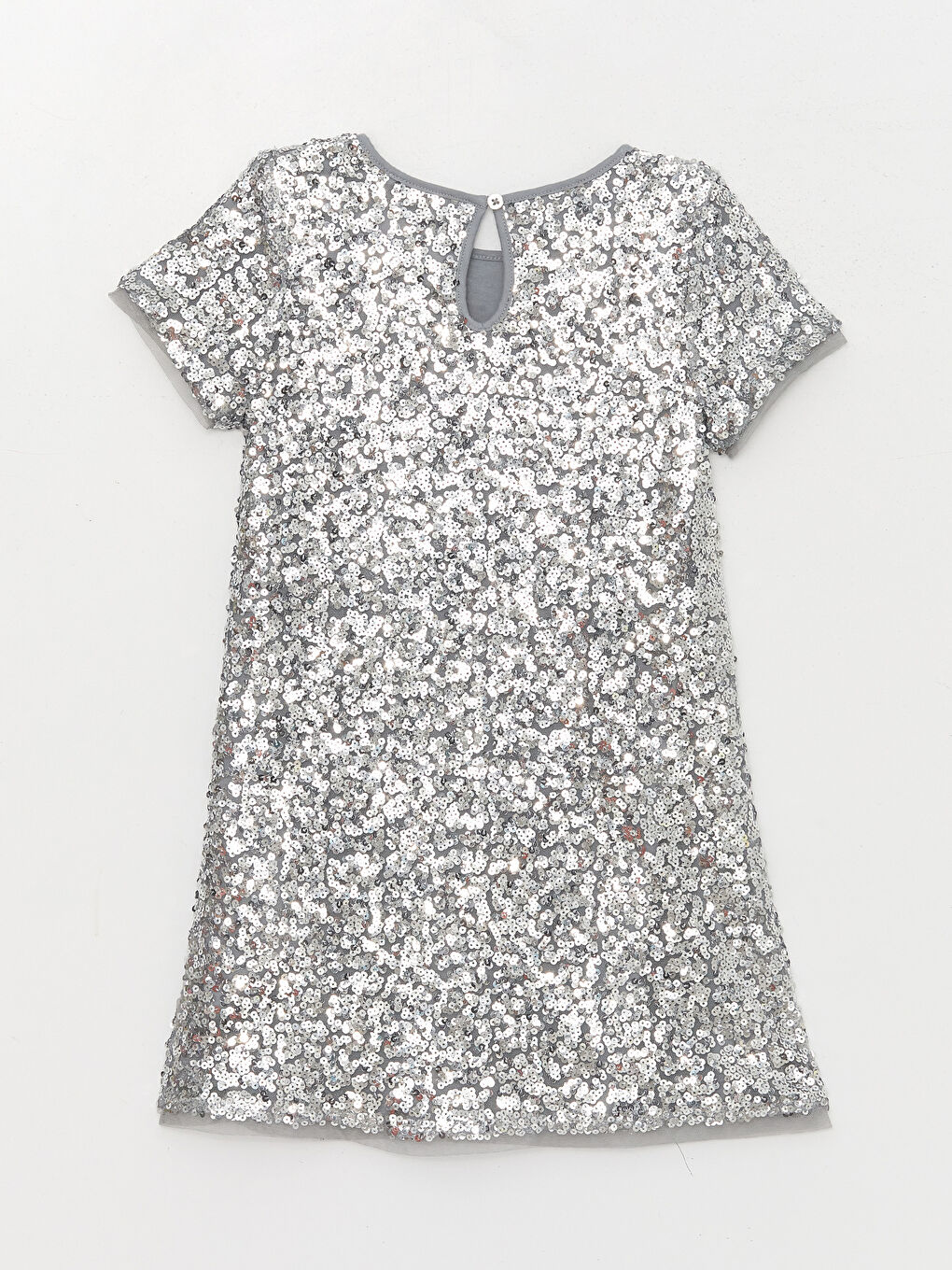 Crew Neck Sequin Embroidered Girls' Dress-1
