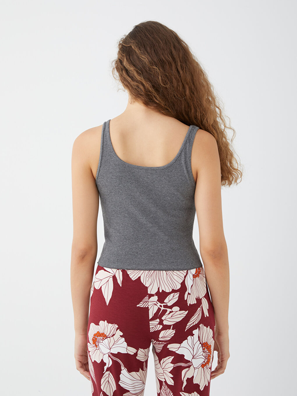 Turuncu Kadın U Yaka Düz Atlet-4