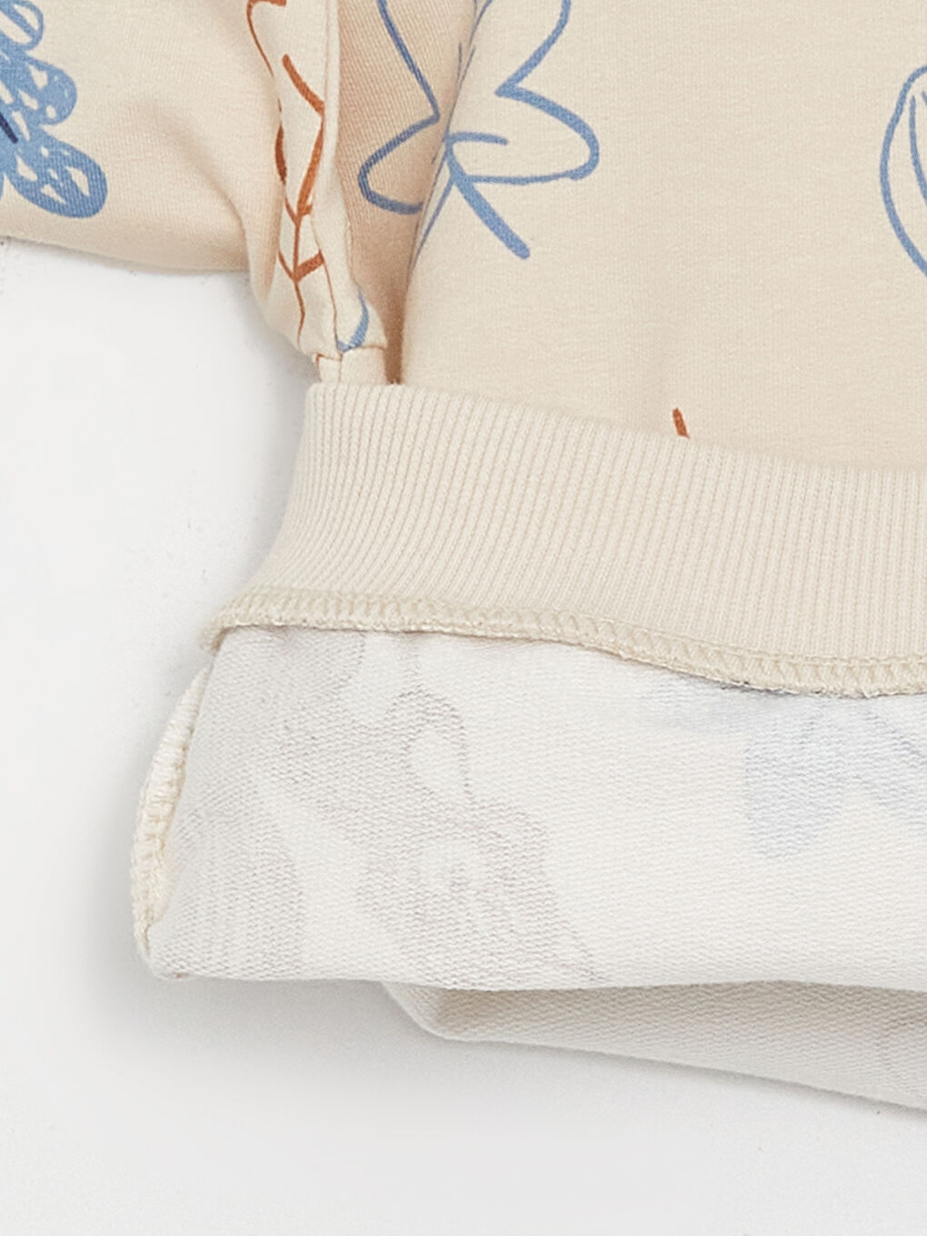 Bej Bisiklet Yaka Uzun Kollu Baskılı Erkek Bebek Sweatshirt ve Pantolon 2'li Takım-3