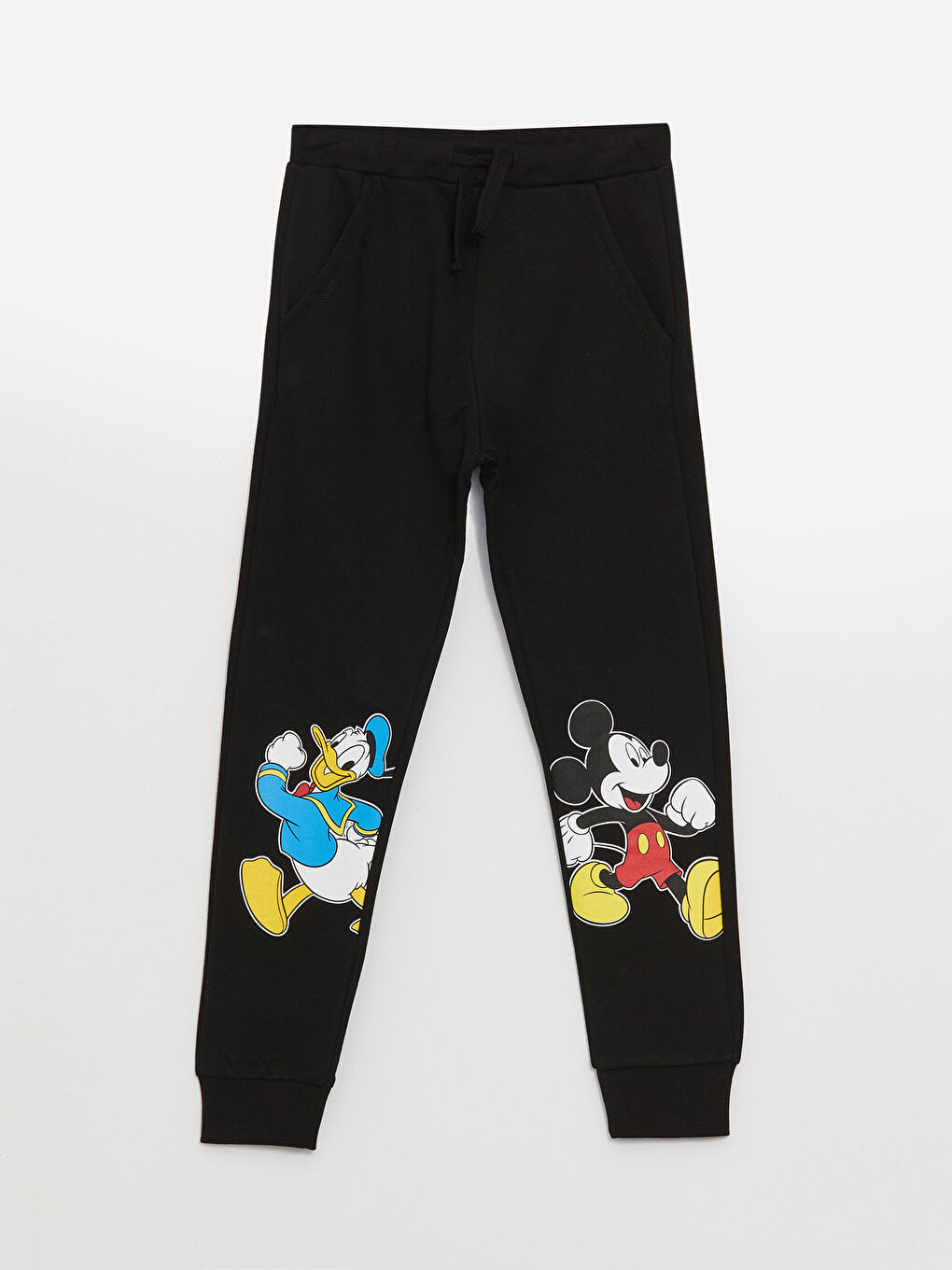 LCW Kids Yeni Siyah Beli Lastikli Mickey Mouse Baskılı Erkek Çocuk Jogger Eşofman Altı