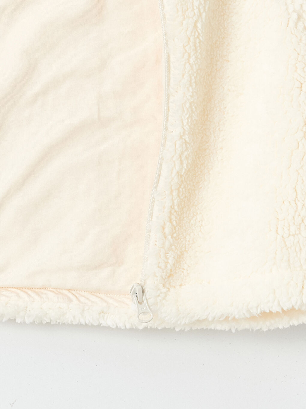 Ekru Kapüşonlu Uzun Kollu Kız Bebek Mont-1