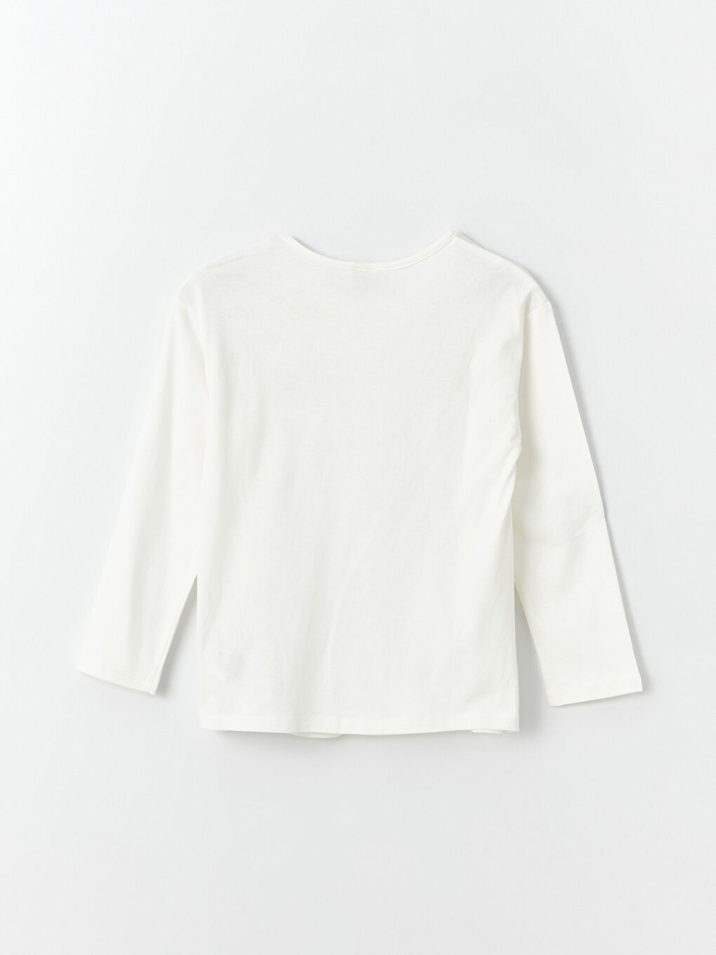 Футболка с круглым вырезом, с принтом, с длинным рукавом, для девочек-2