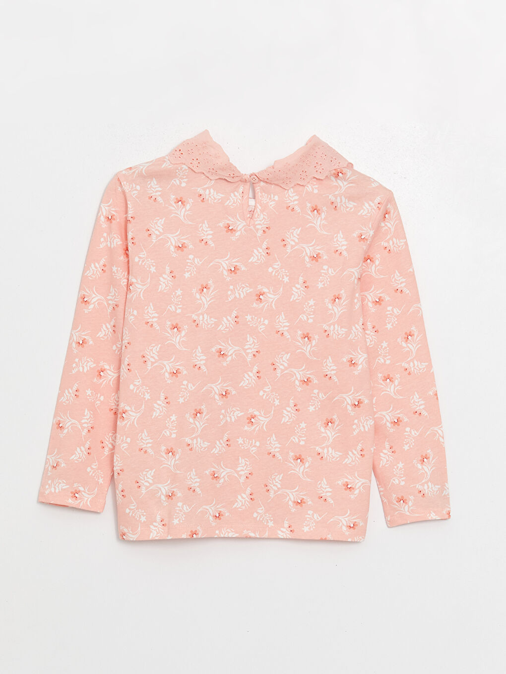 Футболка для дівчаток з довгим рукавом та дитячим комірцем-1