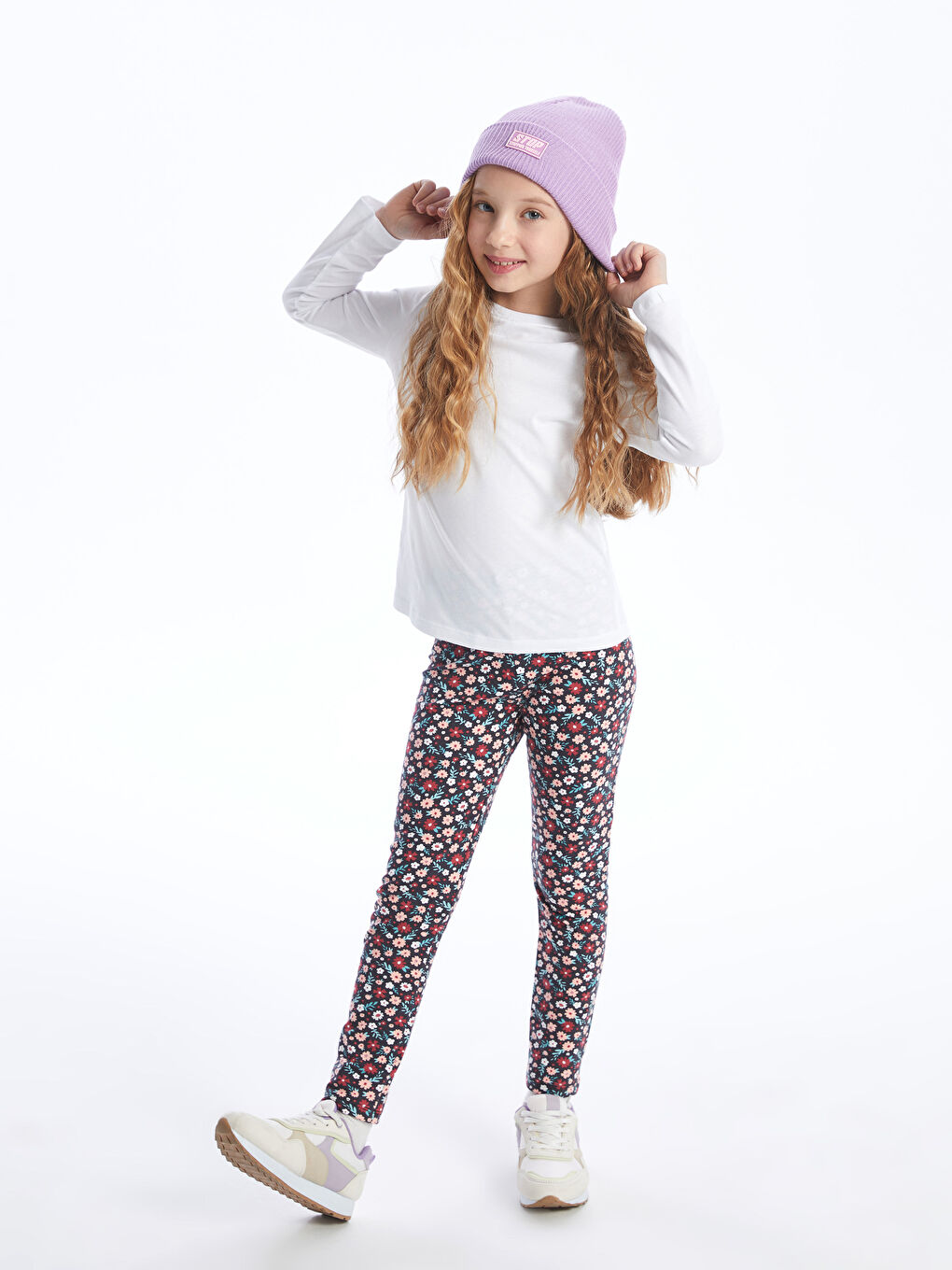 LCW Kids Girls' Leggings with Elasticated Waist -W39230Z4-LQ9
